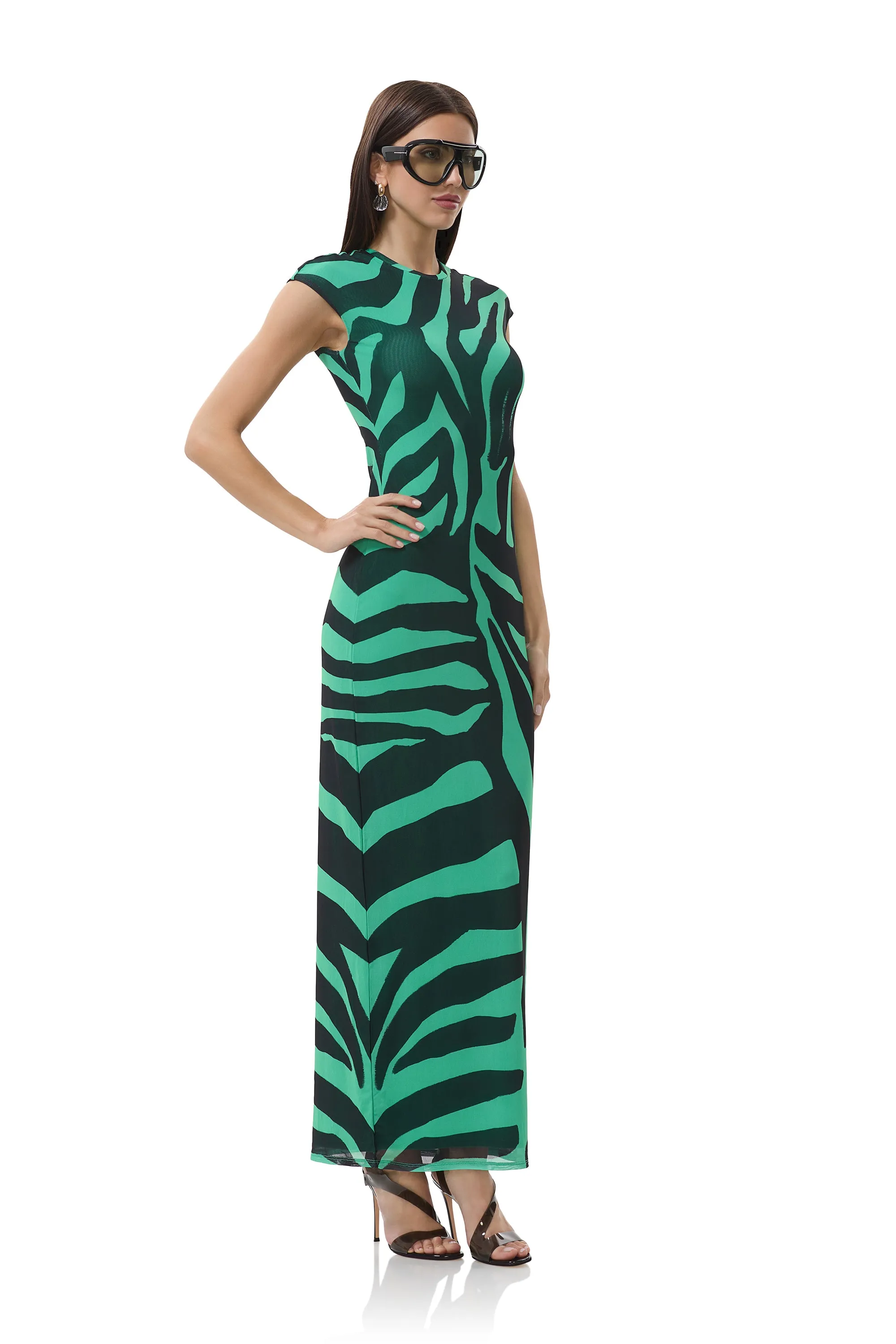Cody Dress - Green Zebra sold by AFRM product image thumbnail 5