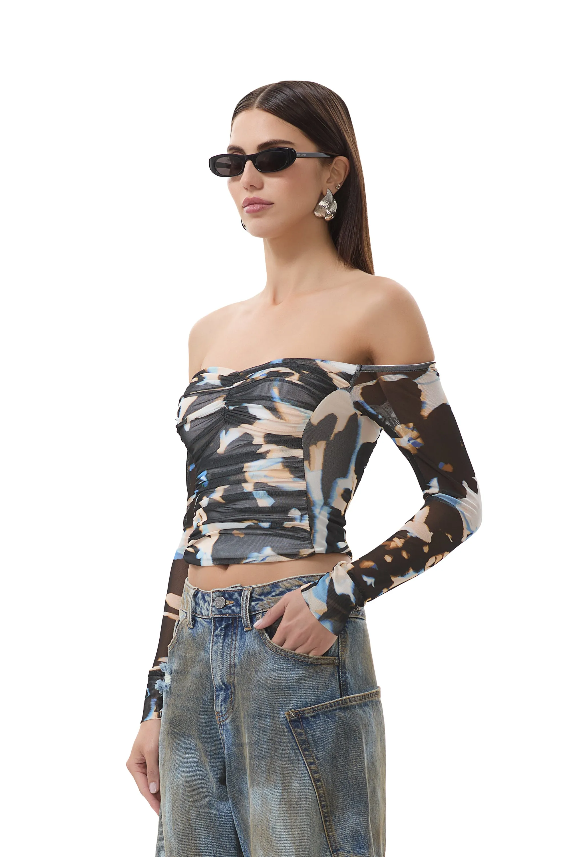 Odilla Top - Shadow Floral sold by AFRM product image thumbnail 3