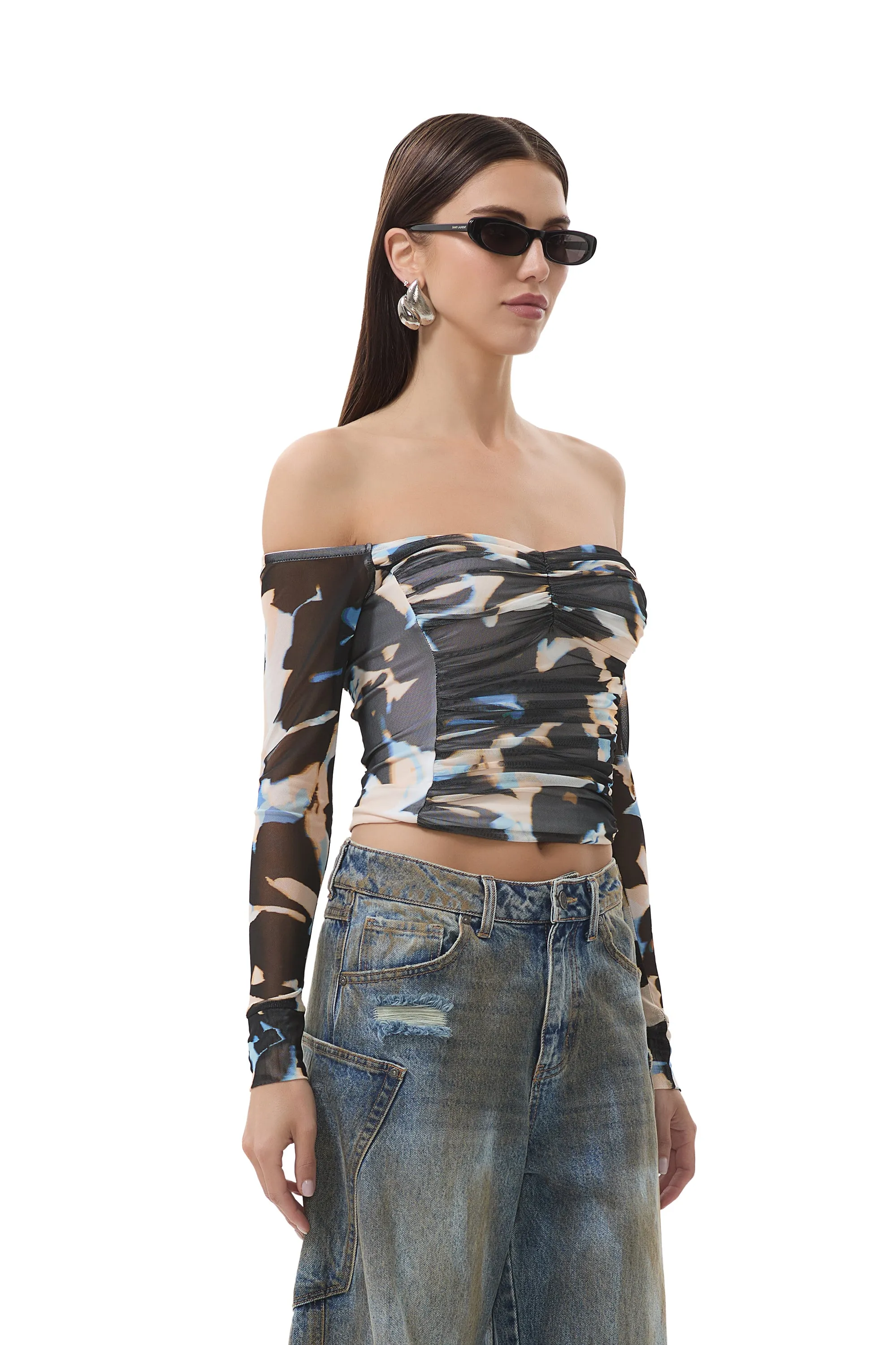 Odilla Top - Shadow Floral sold by AFRM product image thumbnail 2