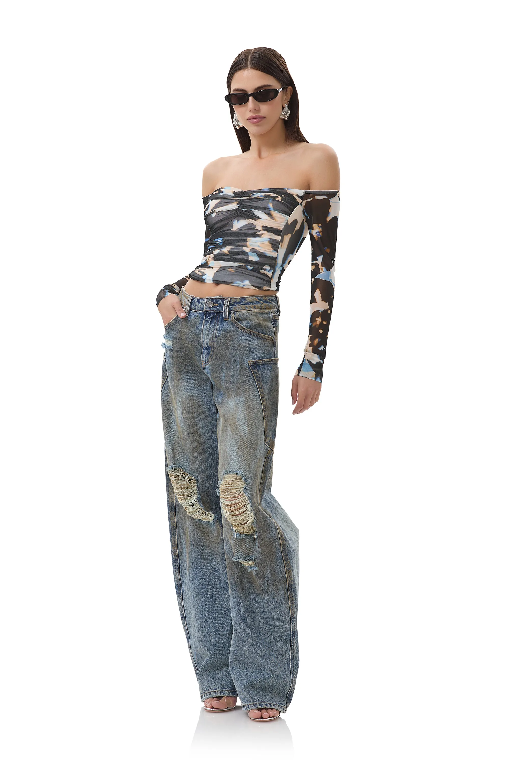 Odilla Top - Shadow Floral sold by AFRM