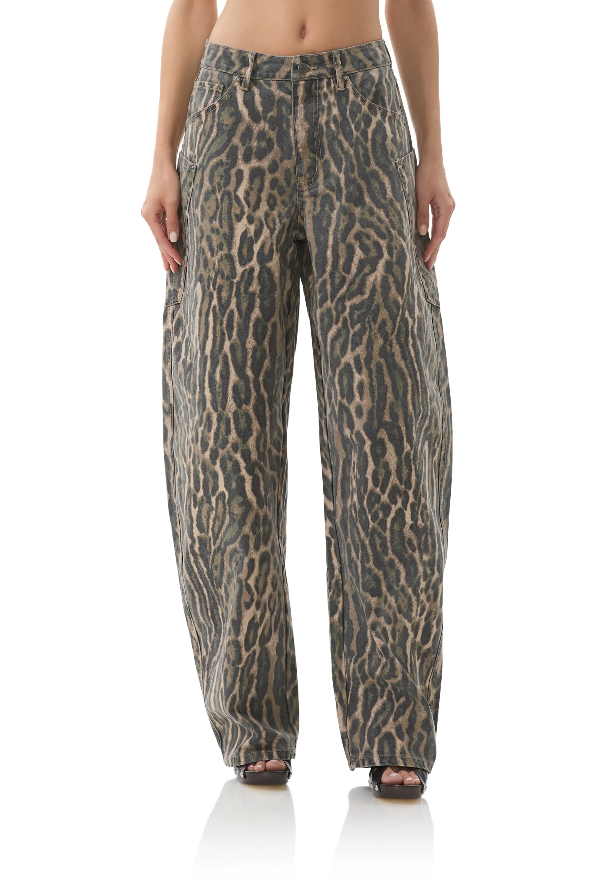 Bexley Barrel Pant - Camo Leopard sold by AFRM product image thumbnail 2