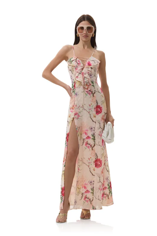 Lovette Dress - Sand Summer Rose made by AFRM
