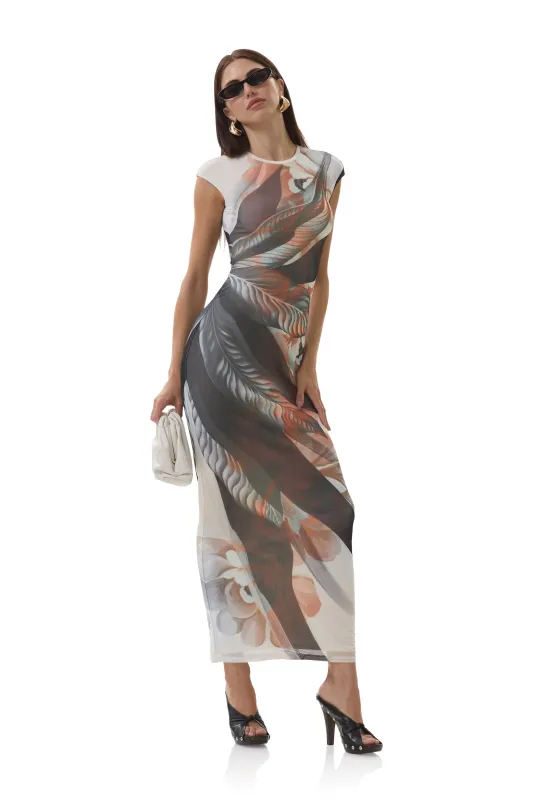 Cody Dress - Noir Leaf Lotus sold by AFRM