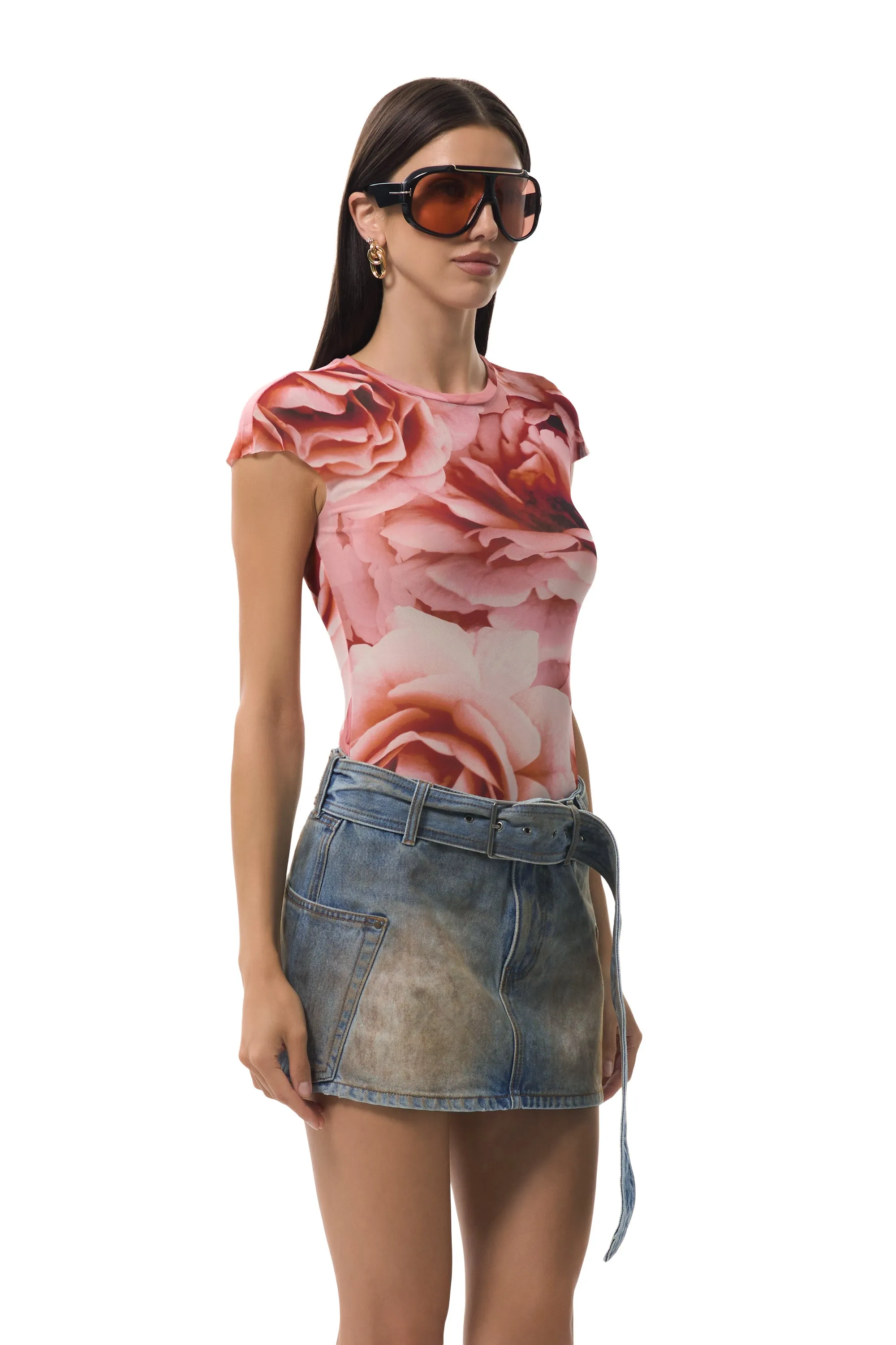 Nina Top - Peach Roses sold by AFRM product image thumbnail 3