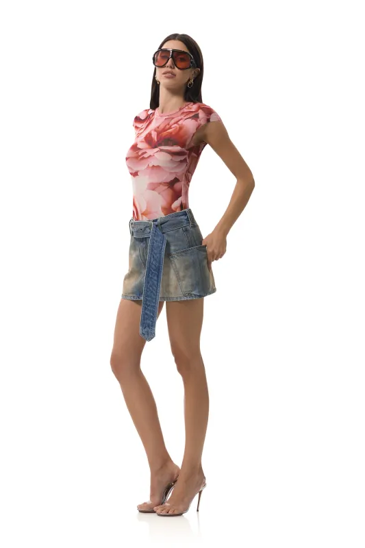 Nina Top - Peach Roses sold by AFRM