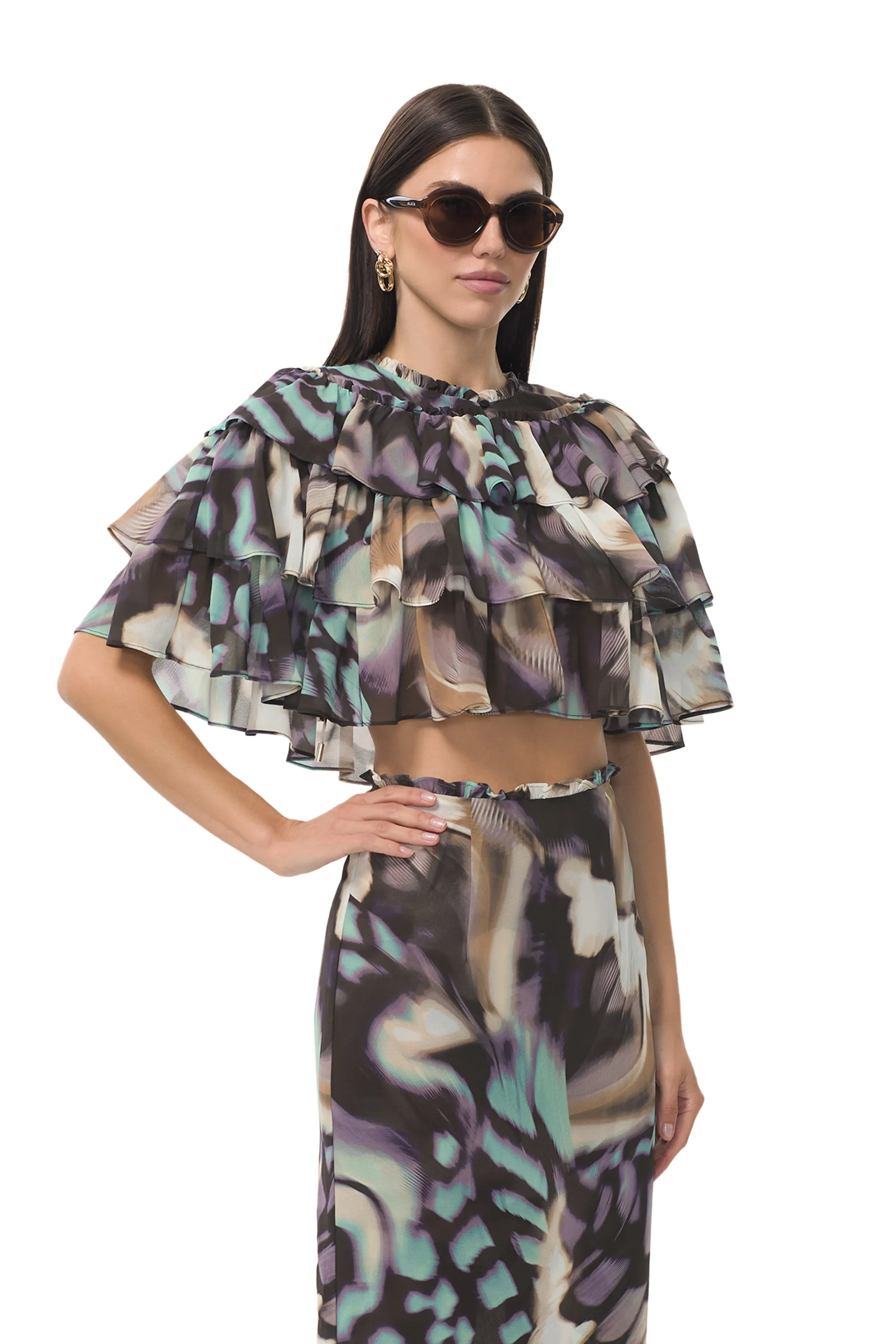 Manon Top - Feather Swirl sold by AFRM product image thumbnail 2