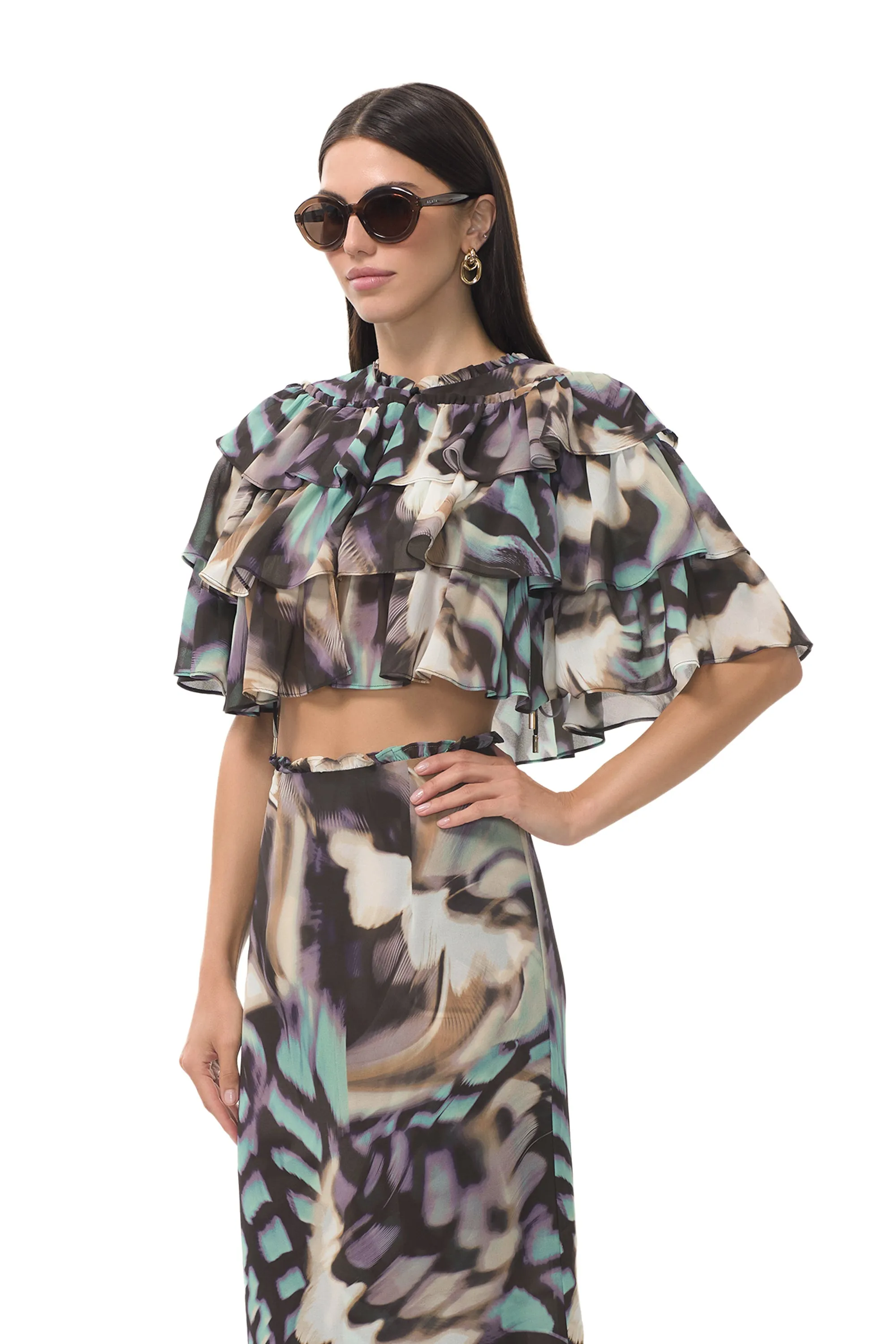 Manon Top - Feather Swirl sold by AFRM product image thumbnail 3