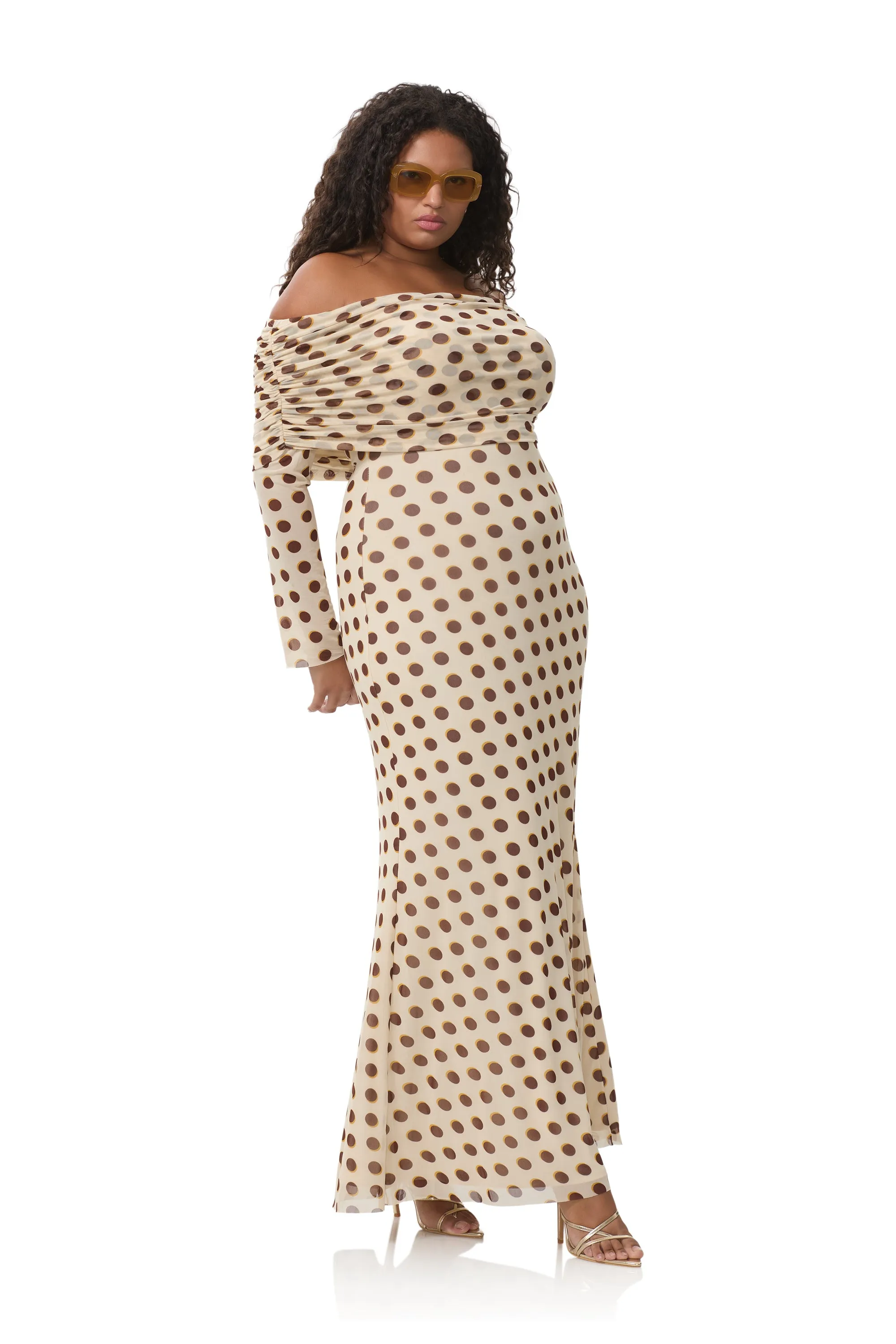 Thelma Dress - Gold Halo Dot sold by AFRM product image thumbnail 4