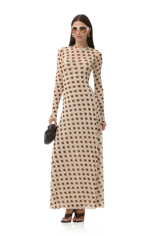 Paola Dress - Gold Halo Dot sold by AFRM