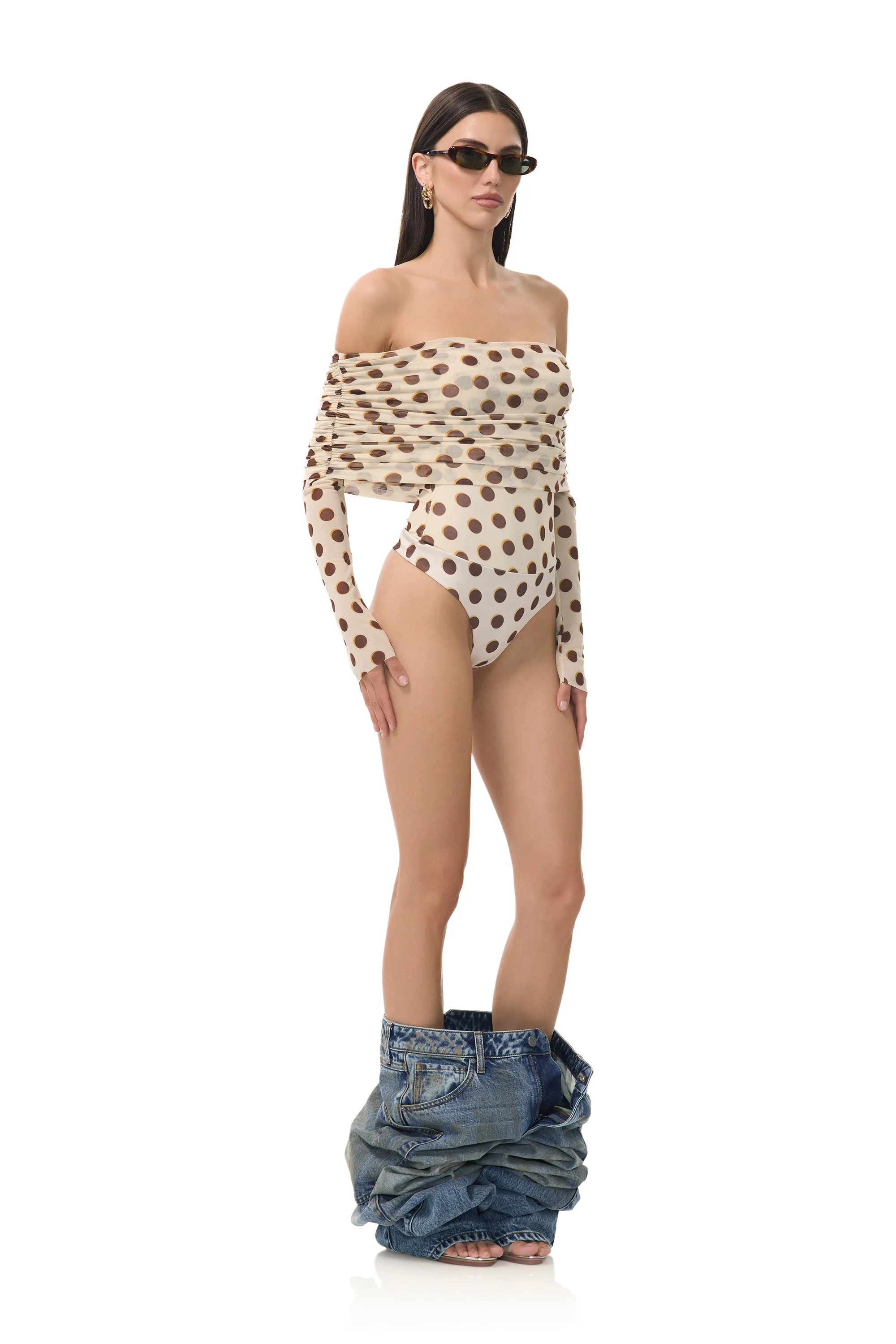 Maxine Bodysuit - Gold Halo Dot sold by AFRM product image thumbnail 2