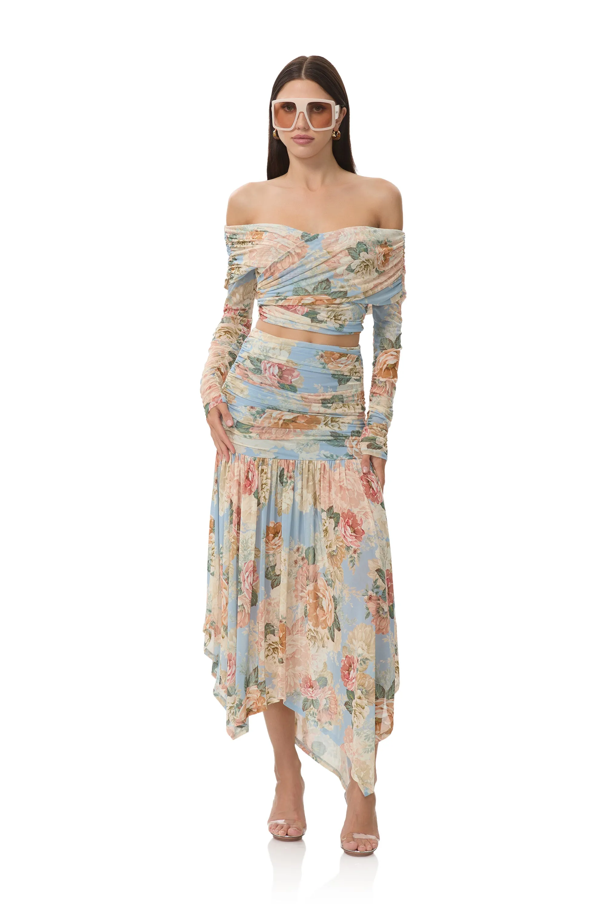 Estella Skirt - Soft Slate Bloom sold by AFRM