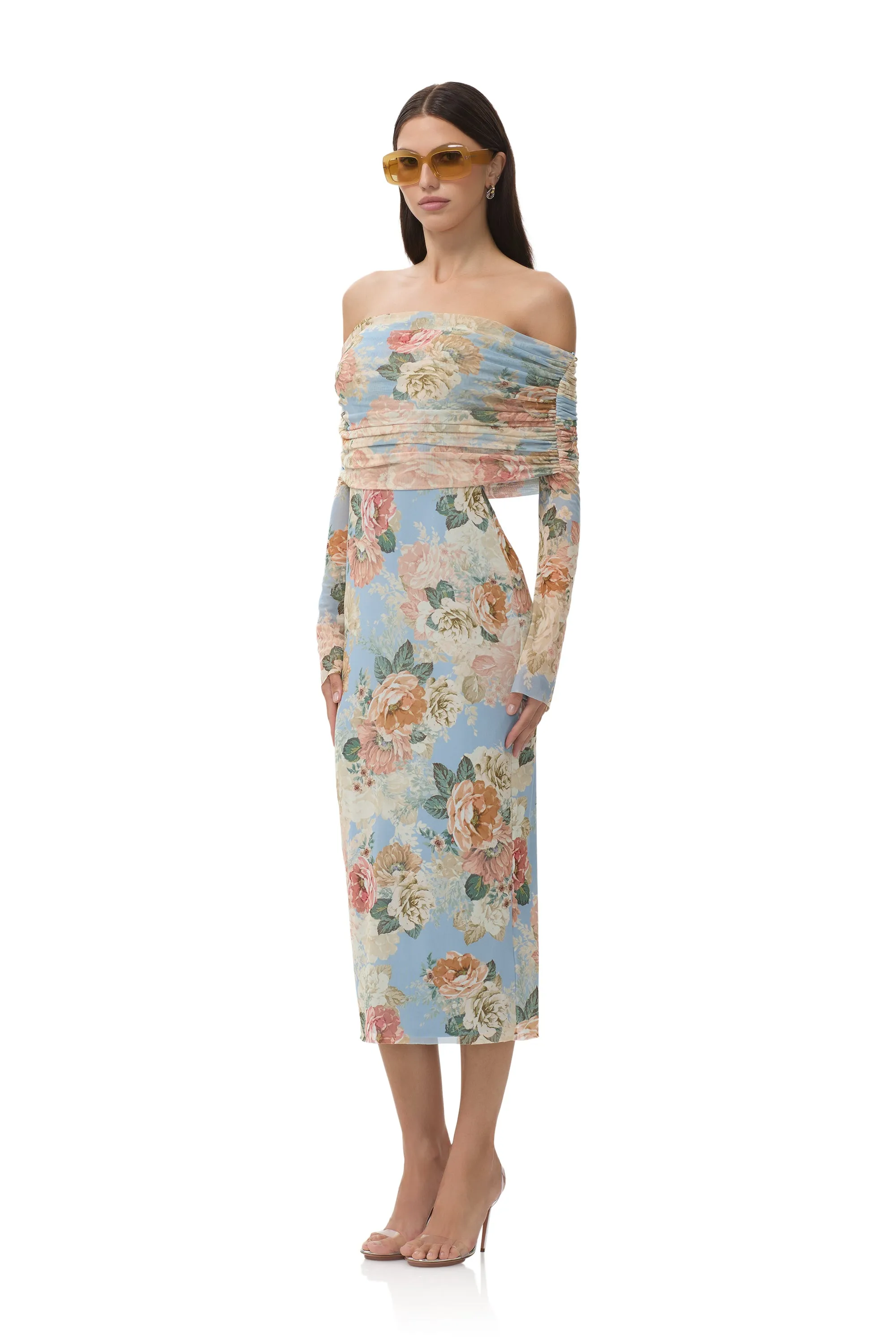 Cornelia Dress - Soft Slate Bloom sold by AFRM product image thumbnail 5