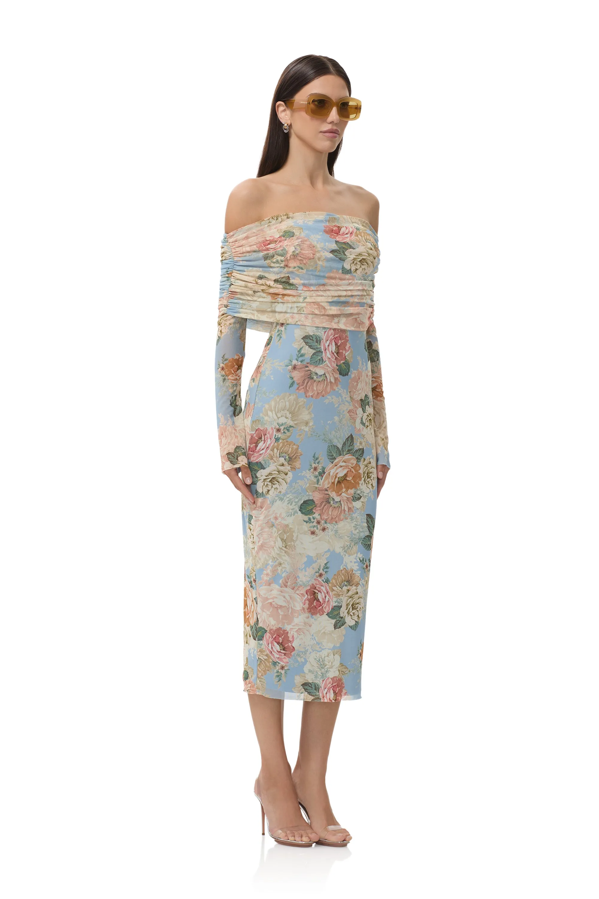 Cornelia Dress - Soft Slate Bloom sold by AFRM product image thumbnail 3