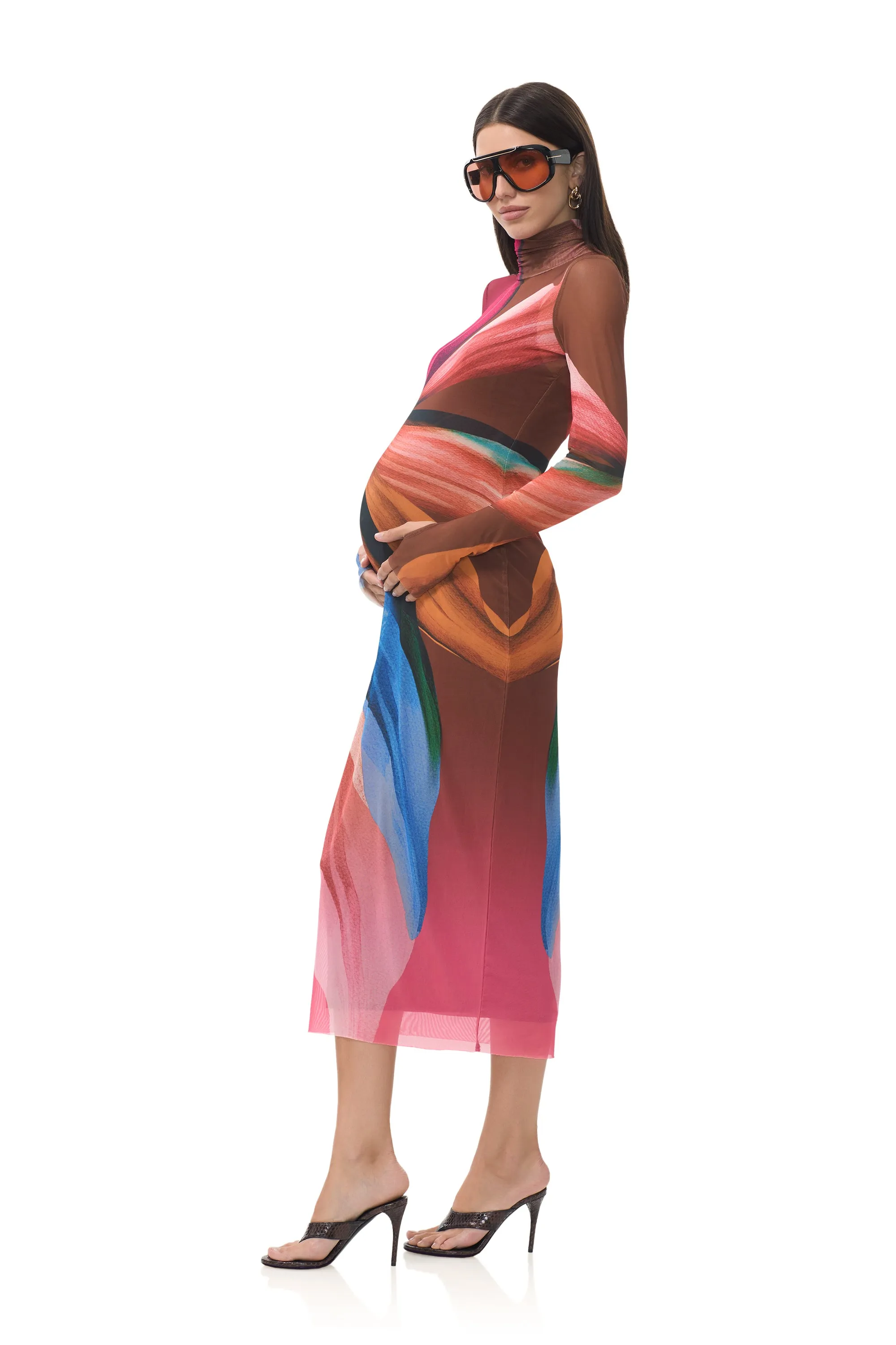 Shailene Dress - Earthen Leaf Lotus sold by AFRM product image thumbnail 2