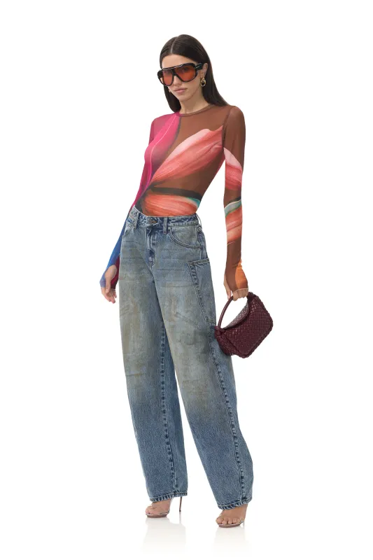 Kaylee Top - Earthen Leaf Lotus sold by AFRM