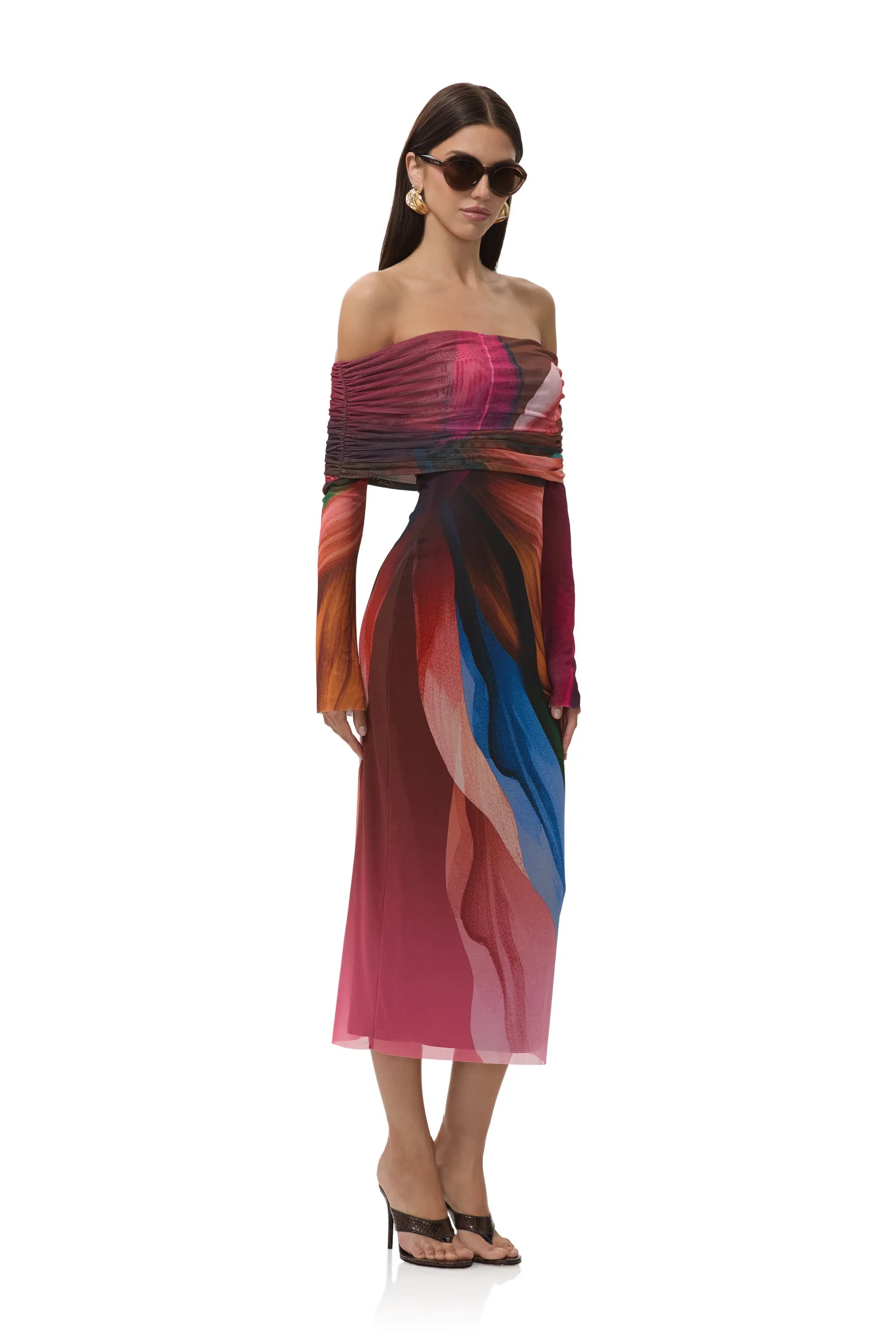 Cornelia Dress - Earthen Leaf Lotus sold by AFRM product image thumbnail 3