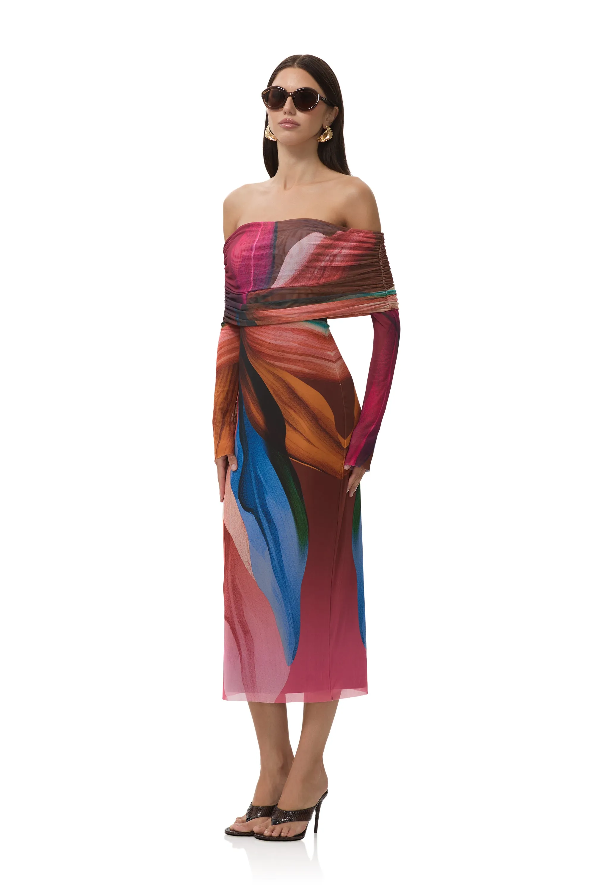 Cornelia Dress - Earthen Leaf Lotus sold by AFRM product image thumbnail 5