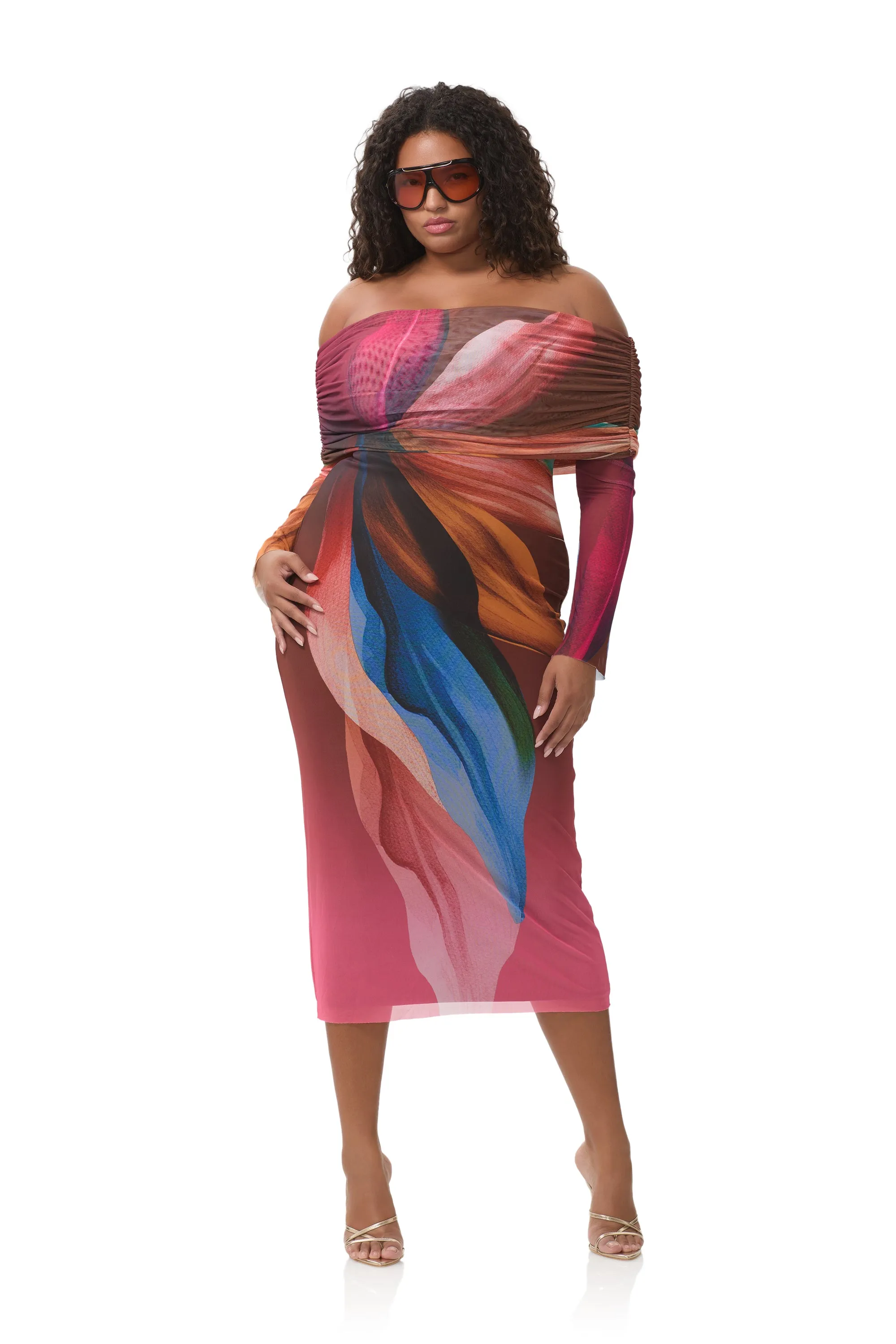 Cornelia Dress - Earthen Leaf Lotus sold by AFRM product image thumbnail 2