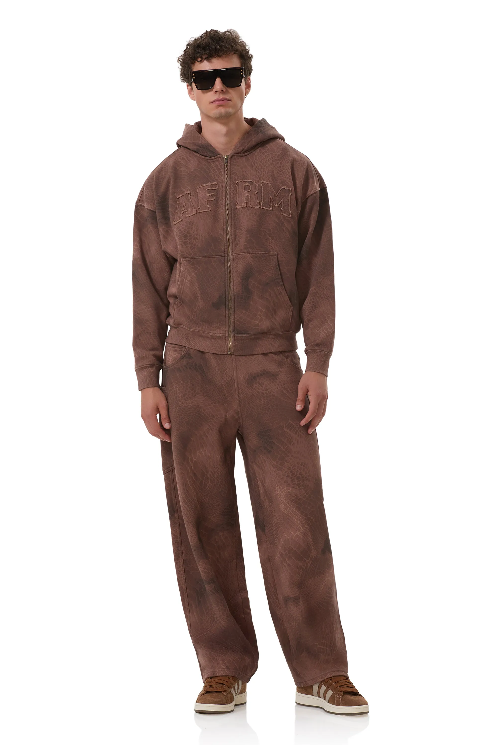 Ryan Barrel Sweatpant - Brown Snake sold by AFRM