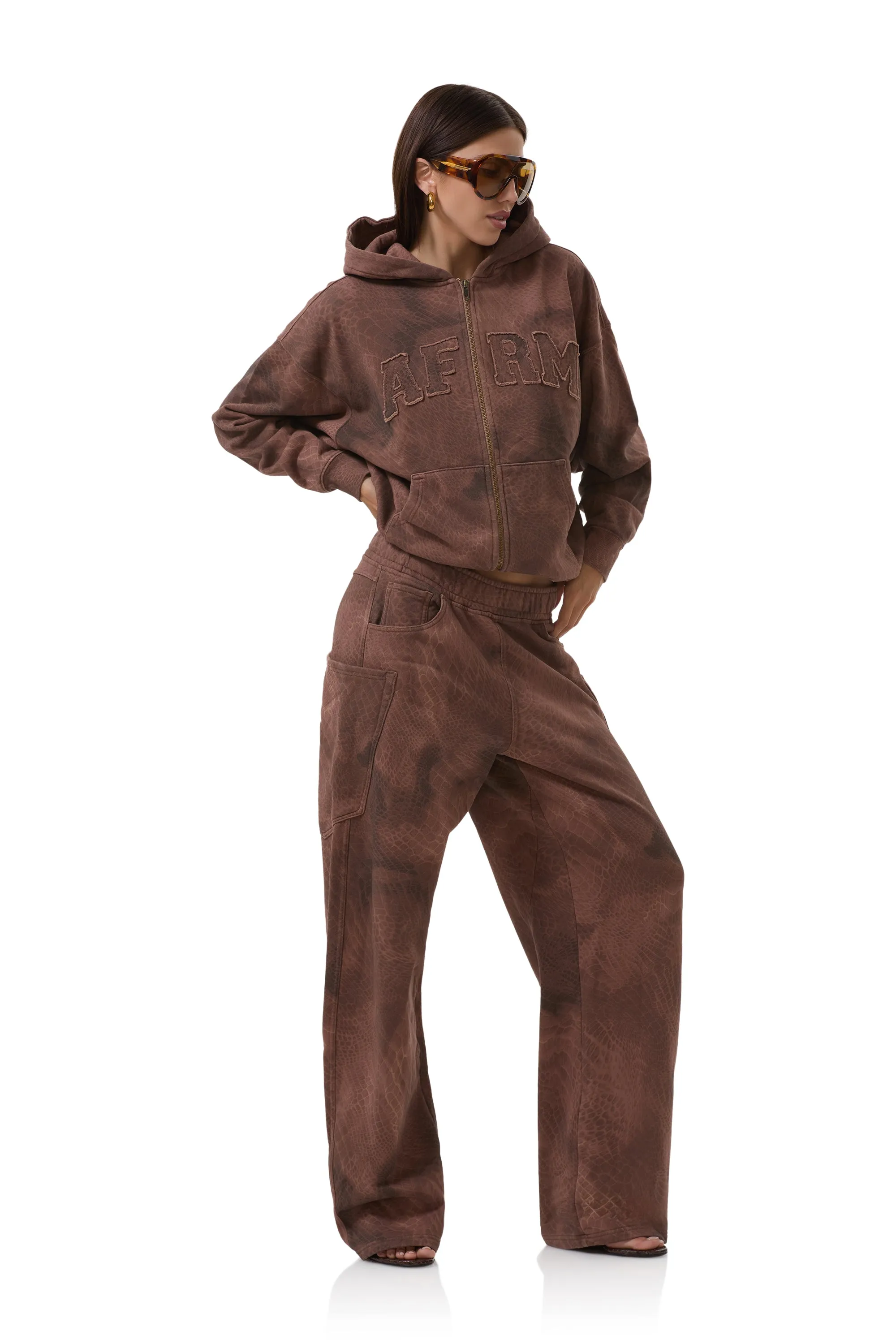Ryan Barrel Sweatpant - Brown Snake sold by AFRM product image thumbnail 2