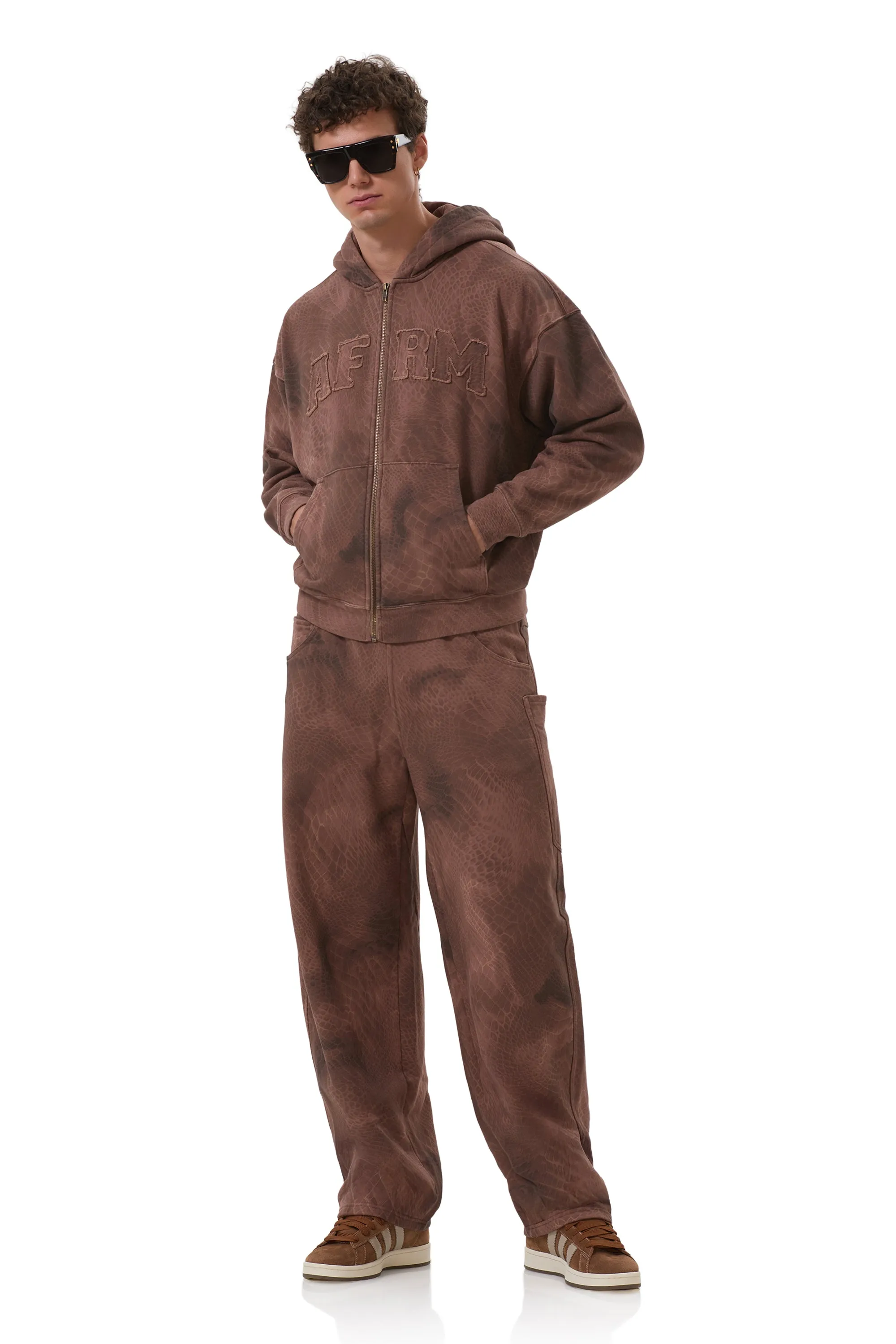 Ryan Barrel Sweatpant - Brown Snake sold by AFRM