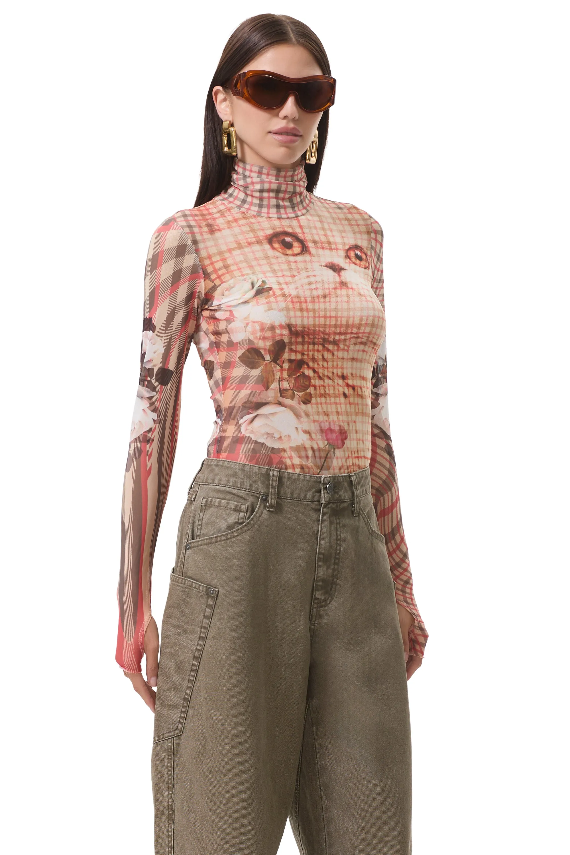 Zadie Top - Kitten Plaid sold by AFRM product image thumbnail 3