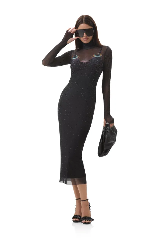 Shailene Dew Drop Dress - Black Cat sold by AFRM
