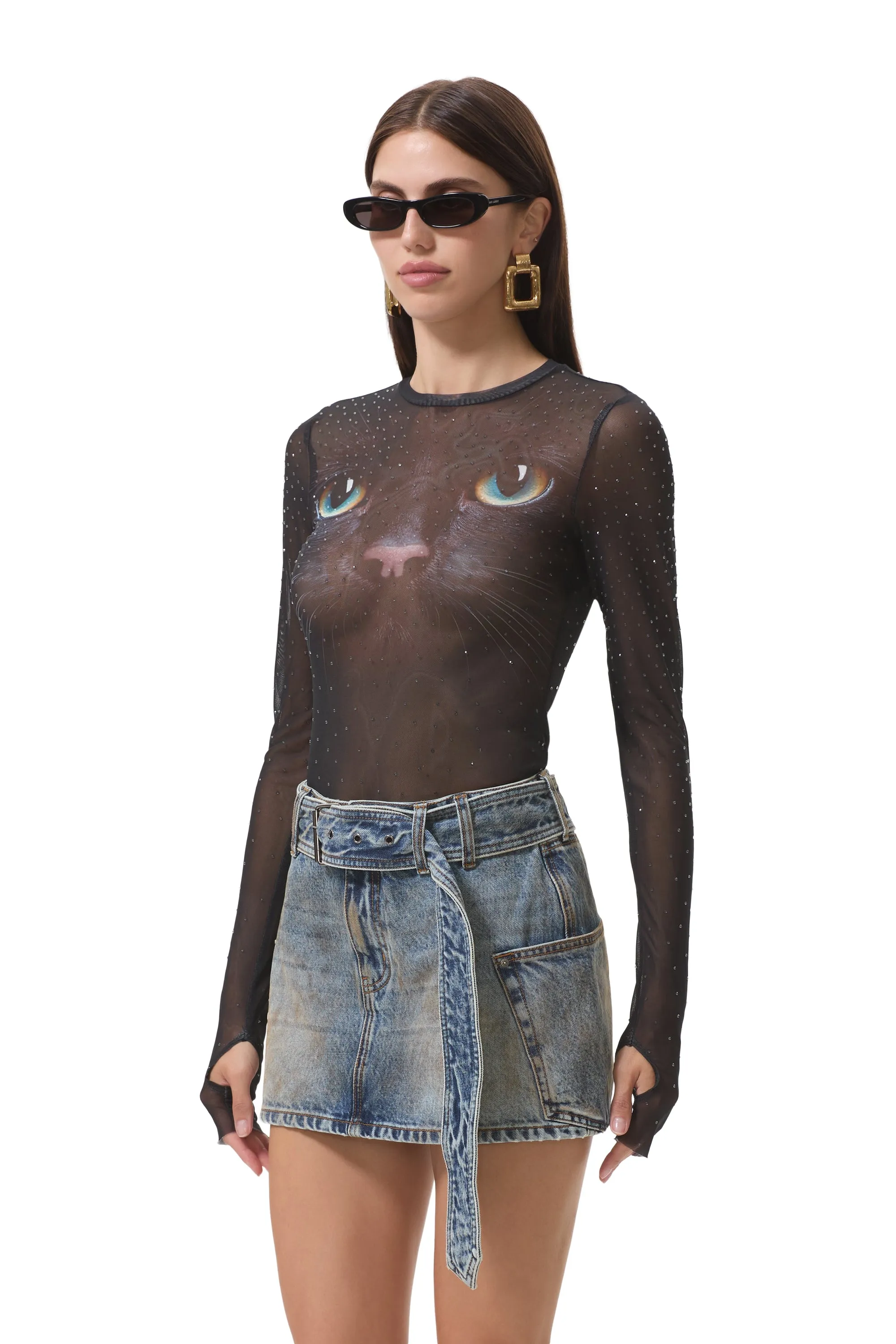 Kaylee Dew Drop Top - Black Cat sold by AFRM product image thumbnail 3