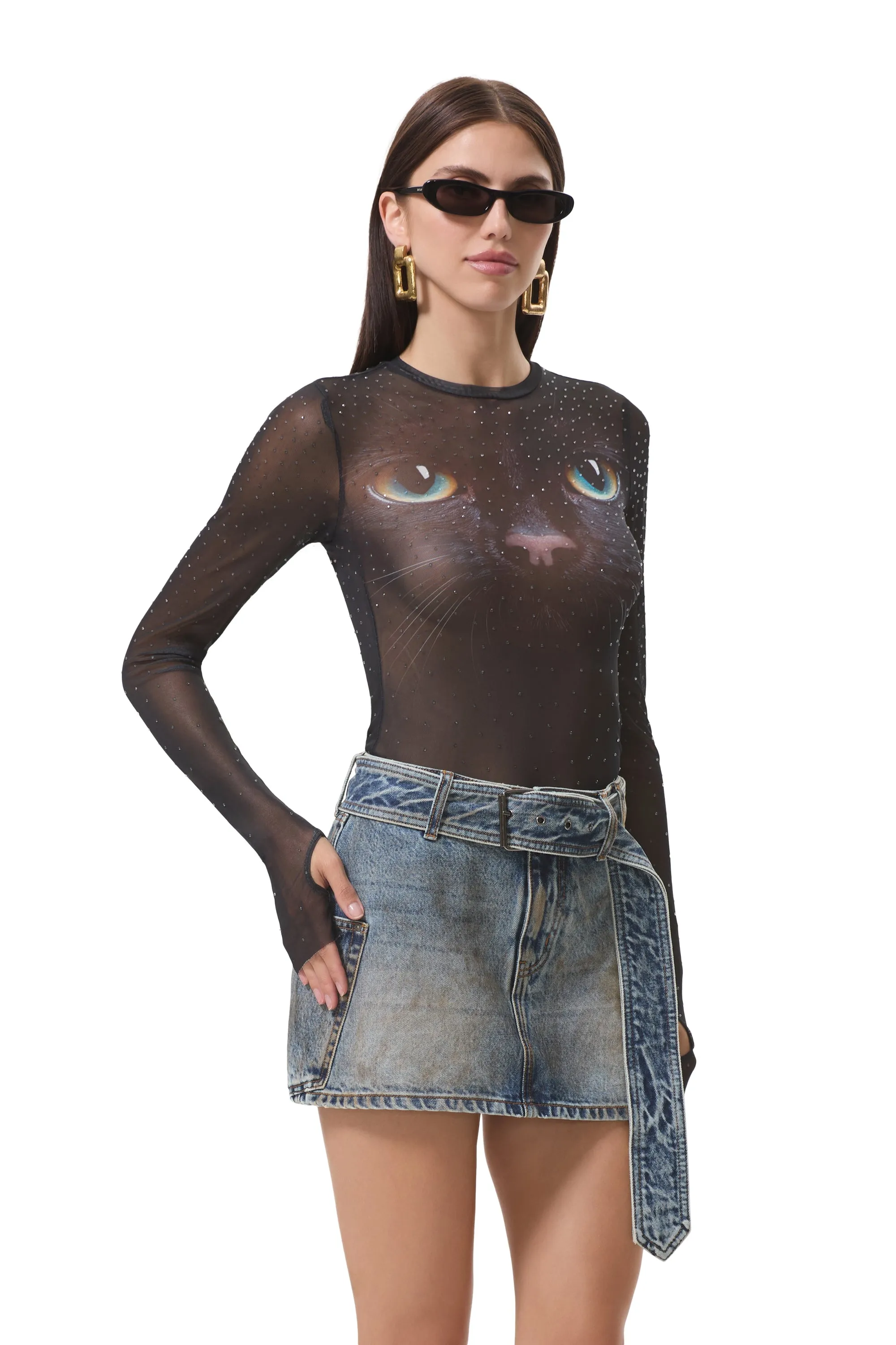 Kaylee Dew Drop Top - Black Cat sold by AFRM product image thumbnail 5