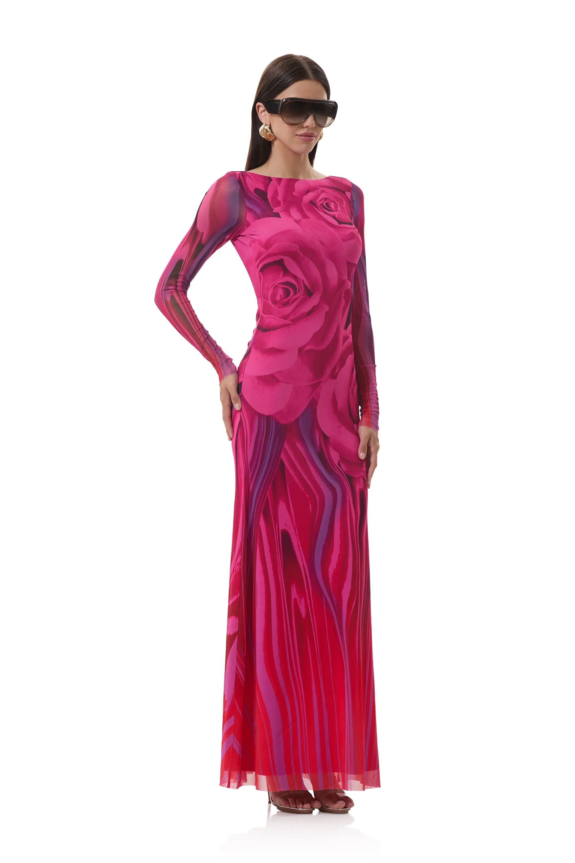 Talmo Dress - Fuchsia Rose sold by AFRM product image thumbnail 2