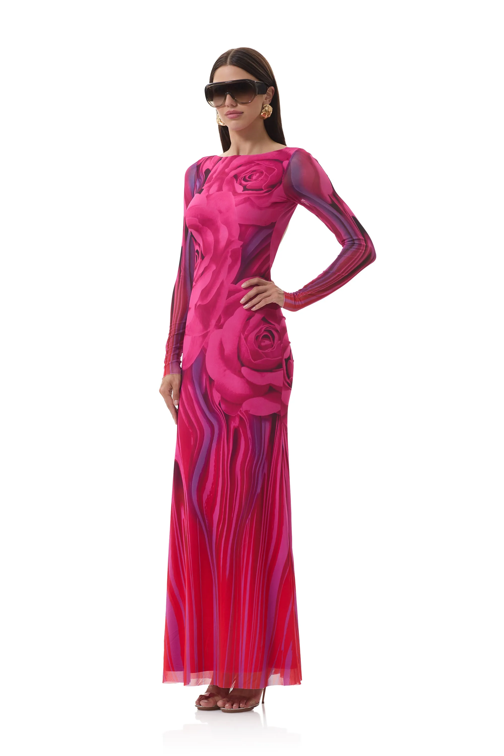 Talmo Dress - Fuchsia Rose sold by AFRM product image thumbnail 3