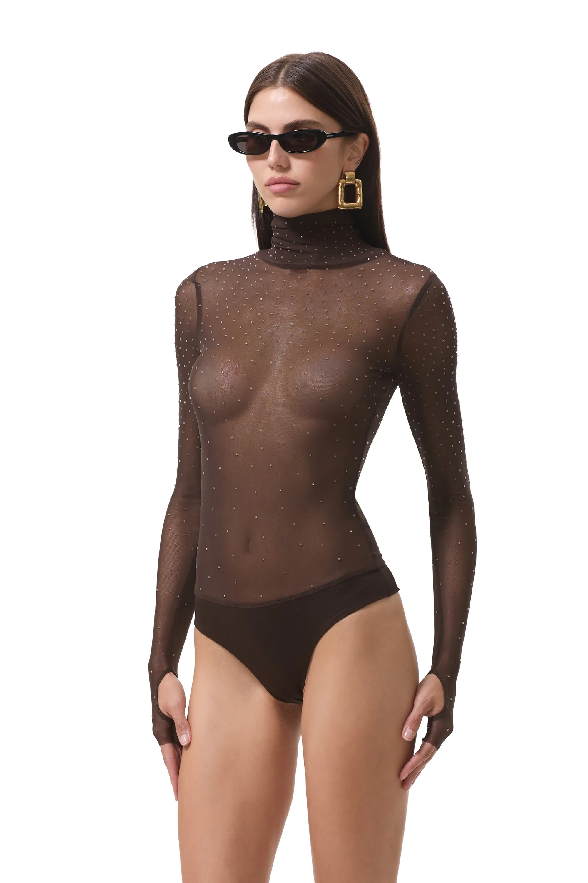 Milo Dew Drop Bodysuit - Espresso sold by AFRM product image thumbnail 3
