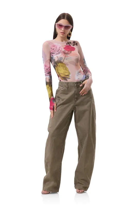 Kaylee Top - Placed Photo Rose sold by AFRM