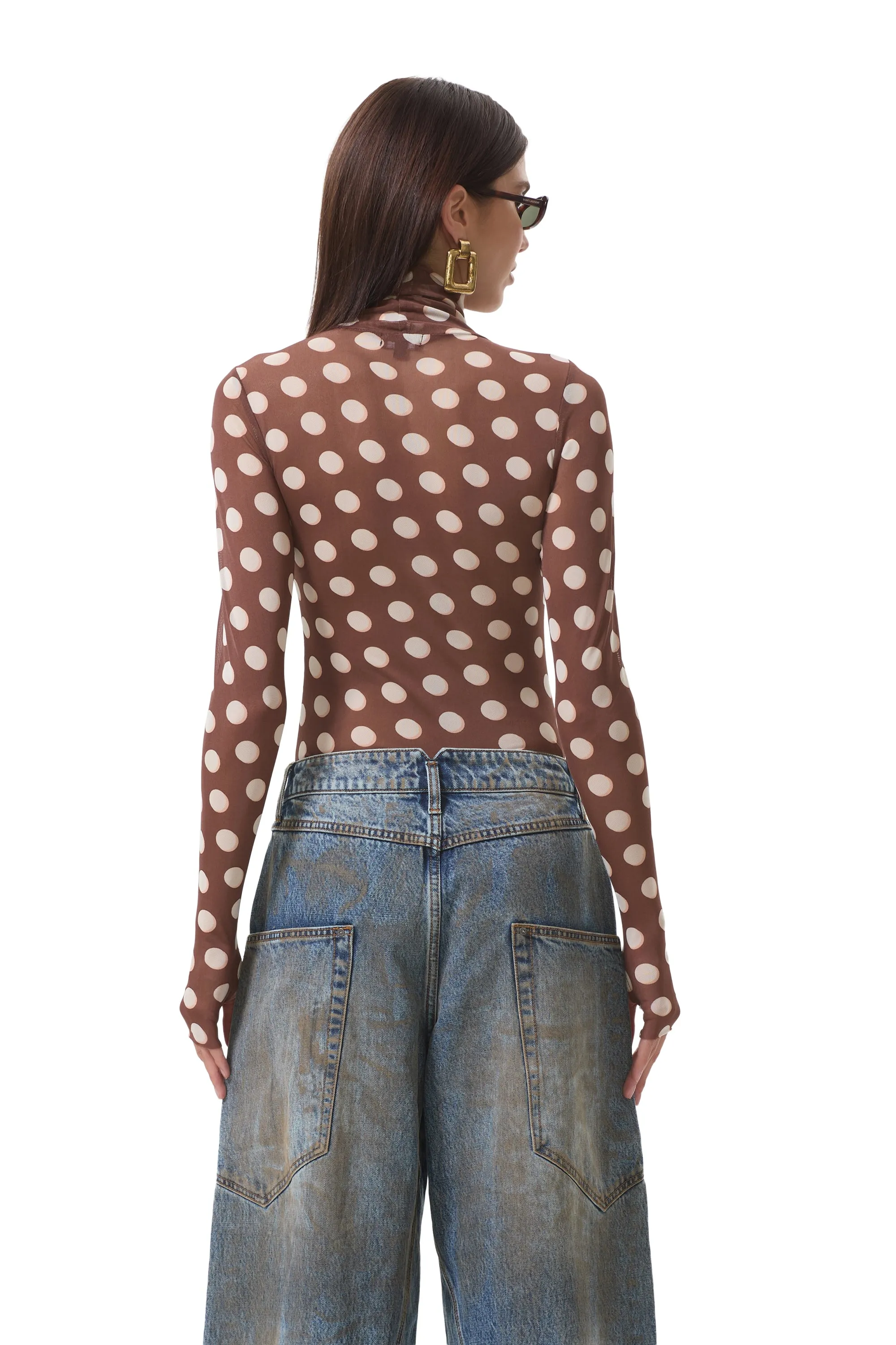 Zadie Top - Chocolate Halo Dot sold by AFRM product image thumbnail 4