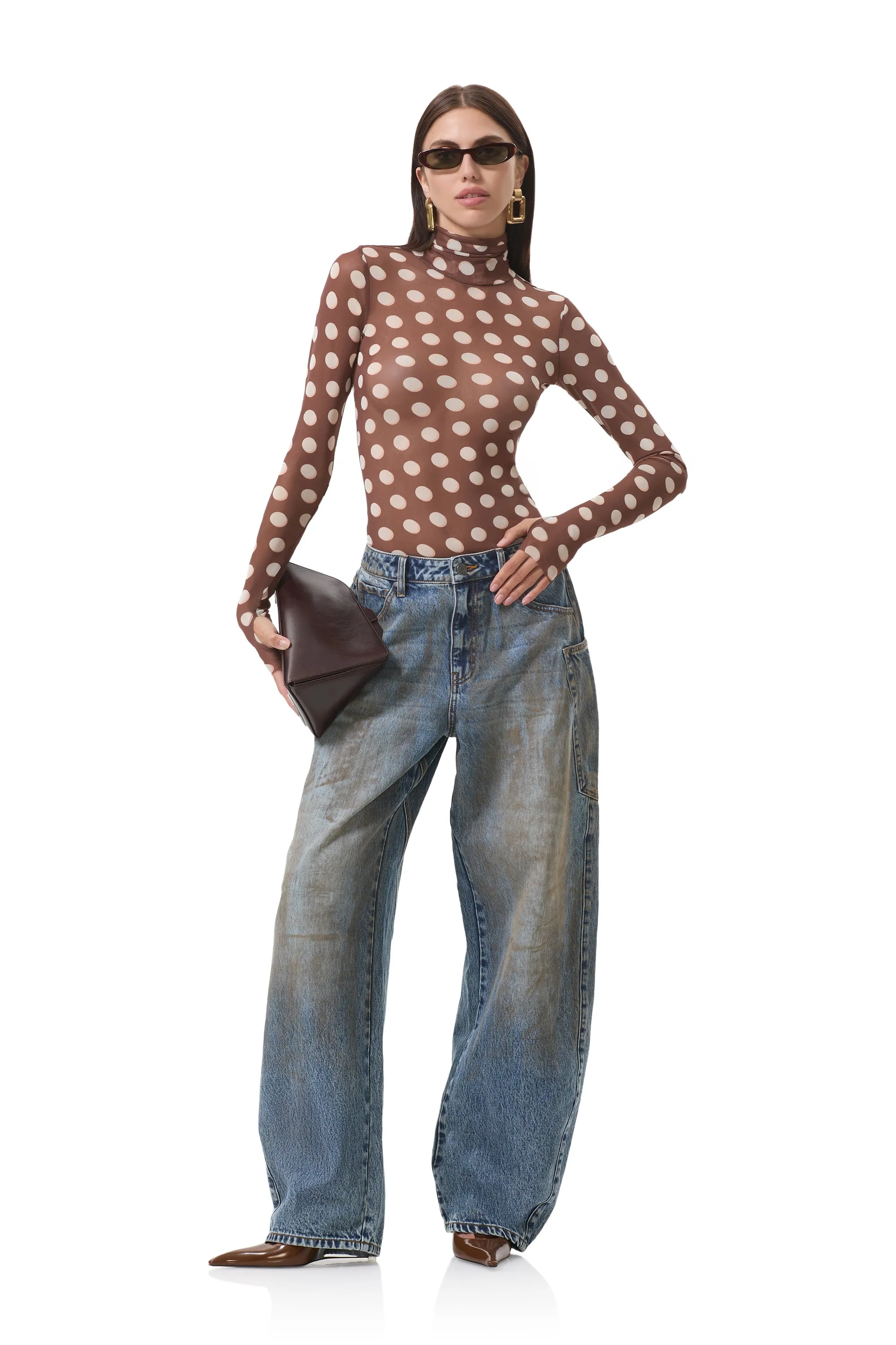 Zadie Top - Chocolate Halo Dot sold by AFRM