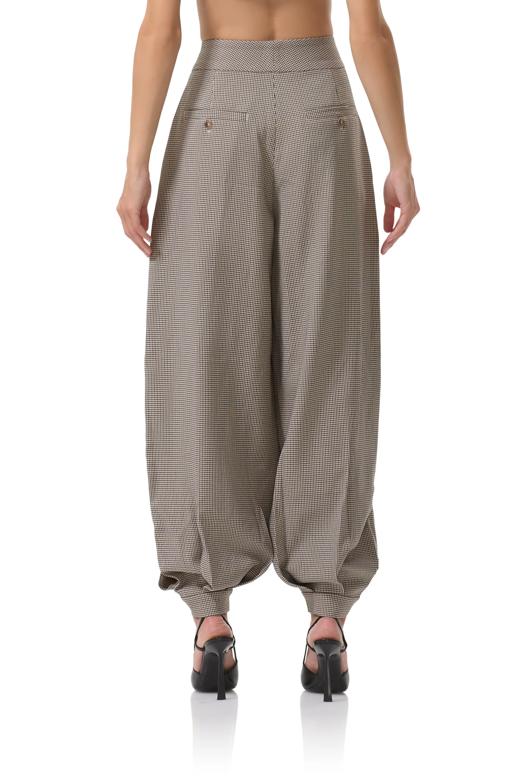 Tiffany Balloon Pant - Grey Houndstooth sold by AFRM product image thumbnail 5