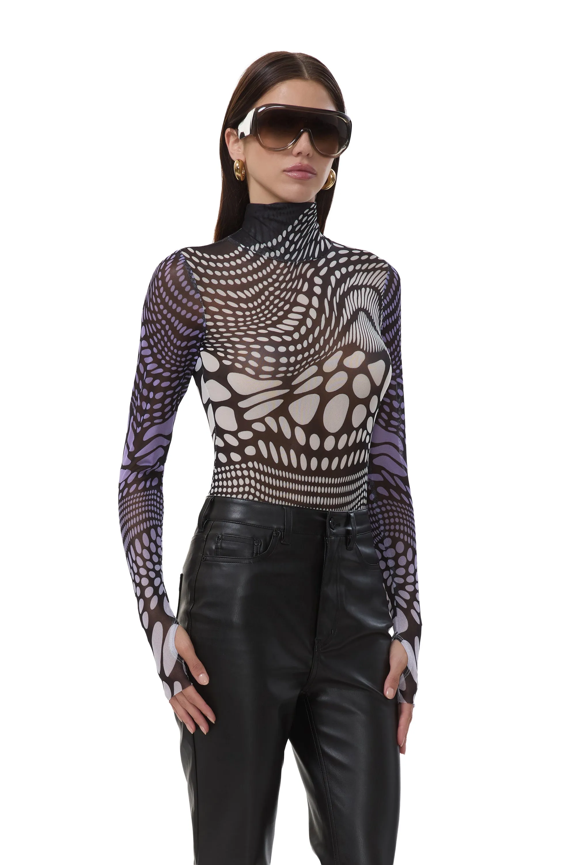 Zadie Top - Violet Swirl Dots sold by AFRM product image thumbnail 5