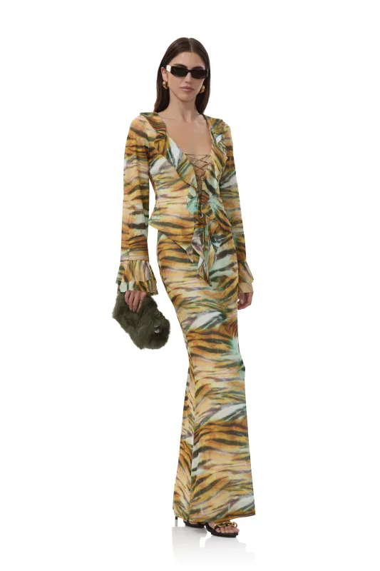 Tegan Skirt - Citron Tiger sold by AFRM