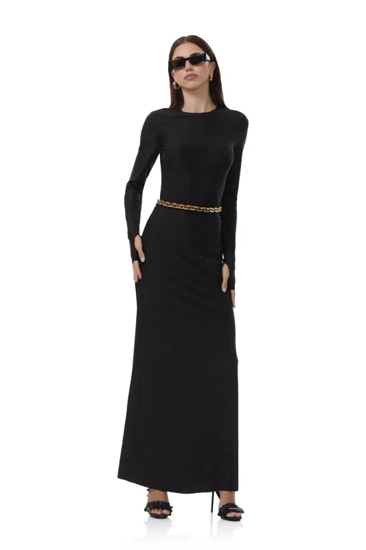 Tegan Studded Jersey Skirt - Noir sold by AFRM