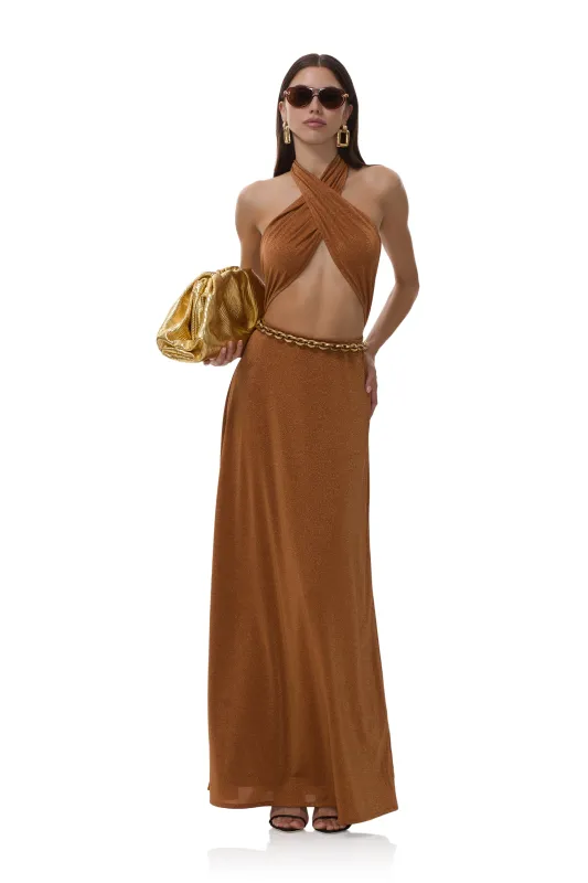 Kendrick Dress - Bronze sold by AFRM