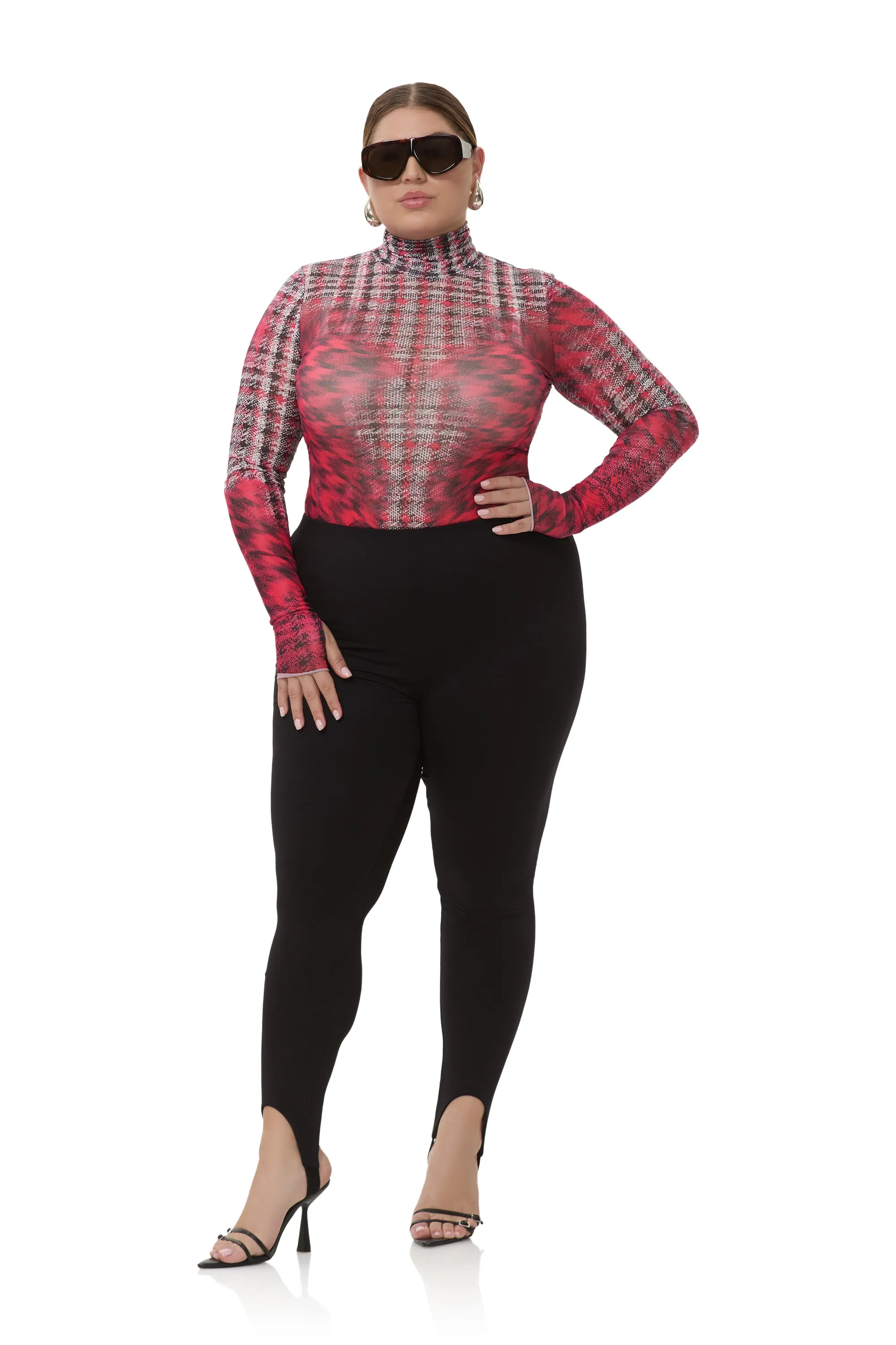 Zadie Top - Ruby Houndstooth sold by AFRM product image thumbnail 2