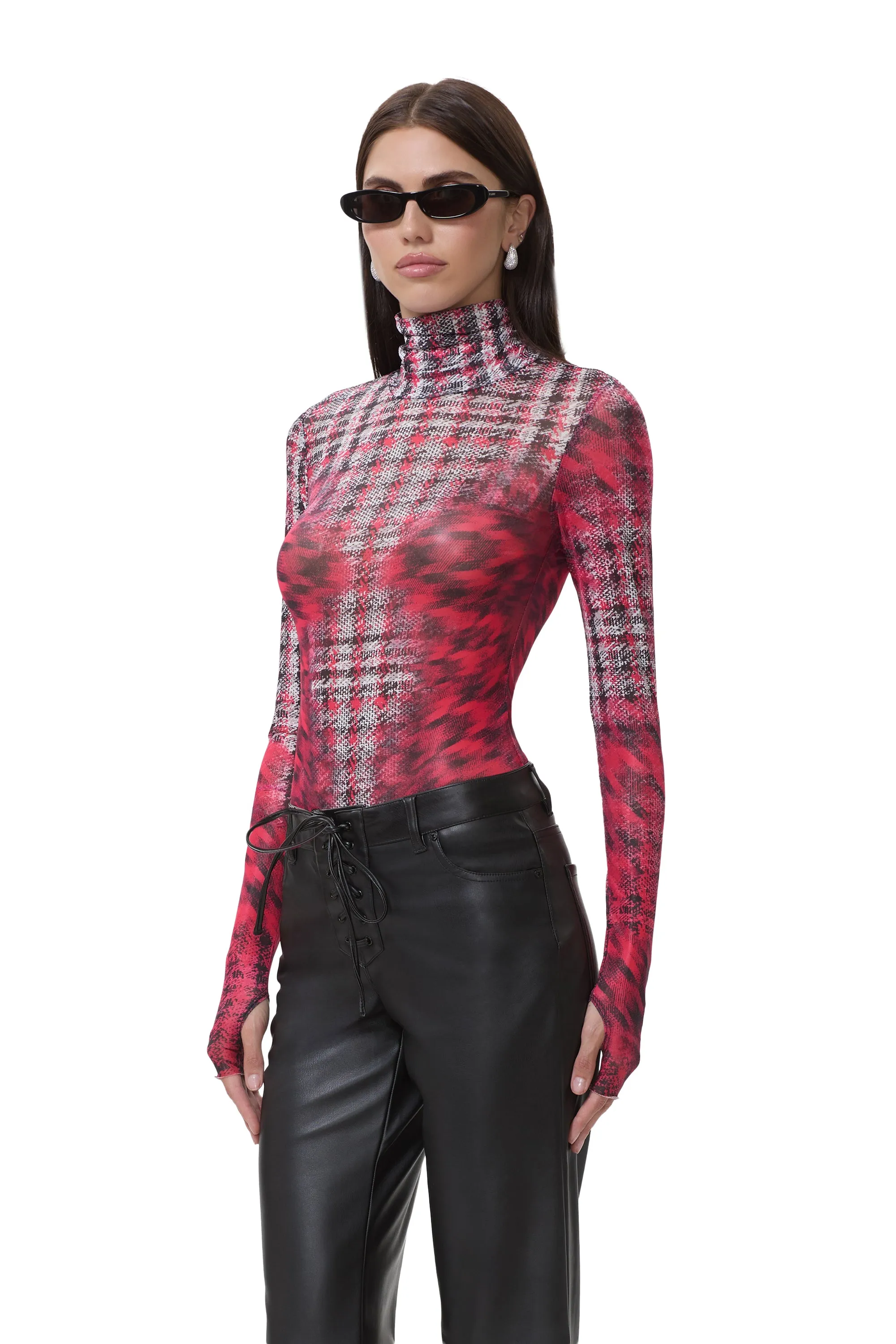 Zadie Top - Ruby Houndstooth sold by AFRM product image thumbnail 5