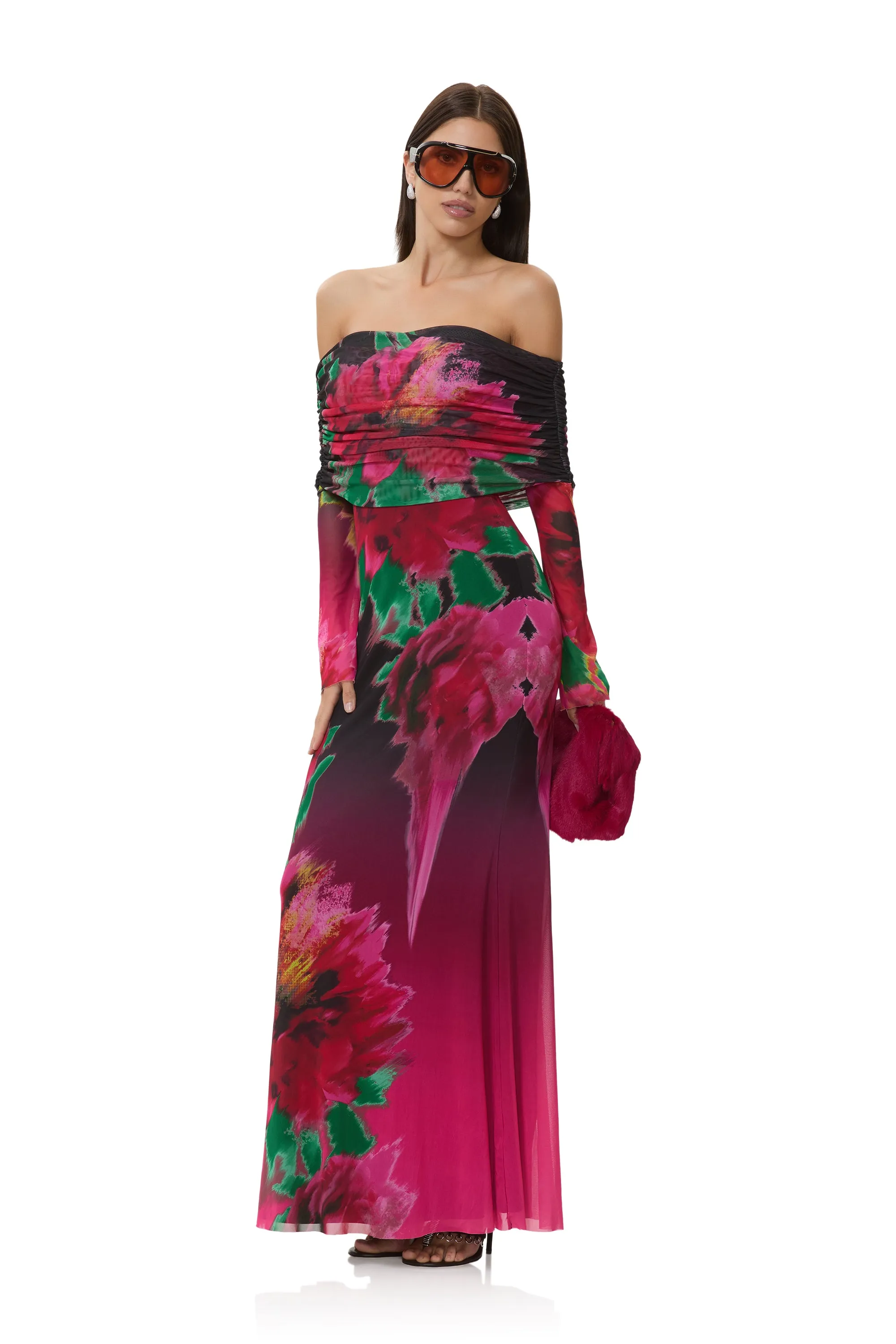 Thelma Dress - Pink Blur Blossom sold by AFRM
