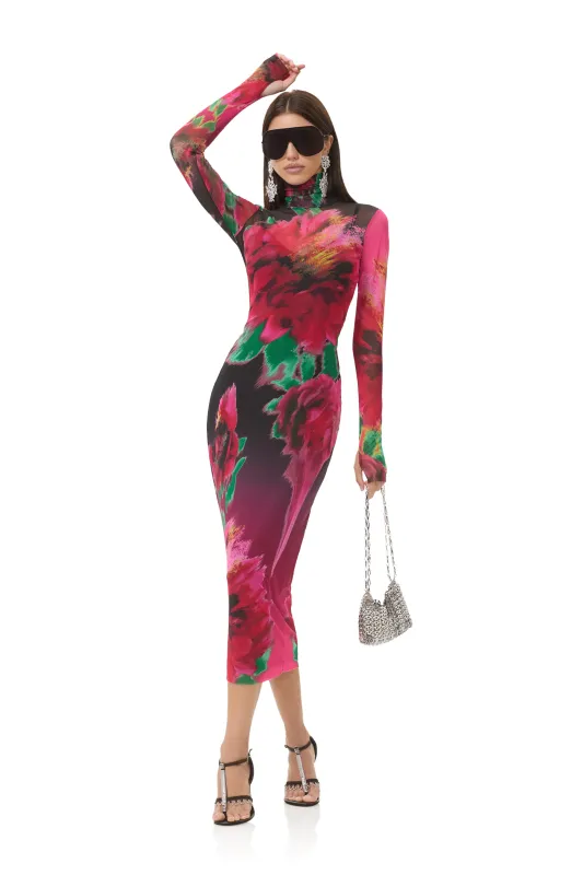 Shailene Dress - Pink Blur Blossom sold by AFRM