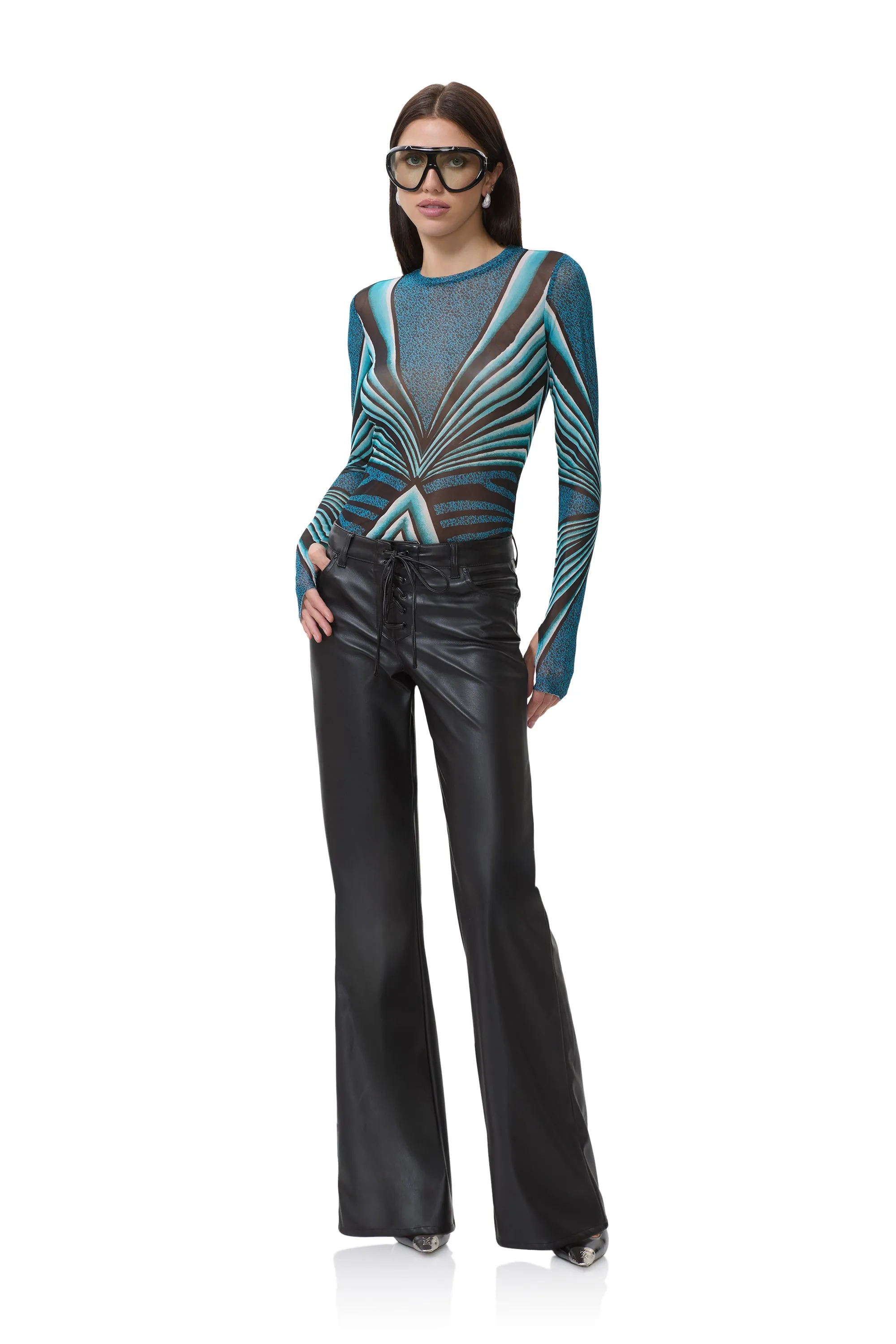 Kaylee Top - Aqua Animal sold by AFRM