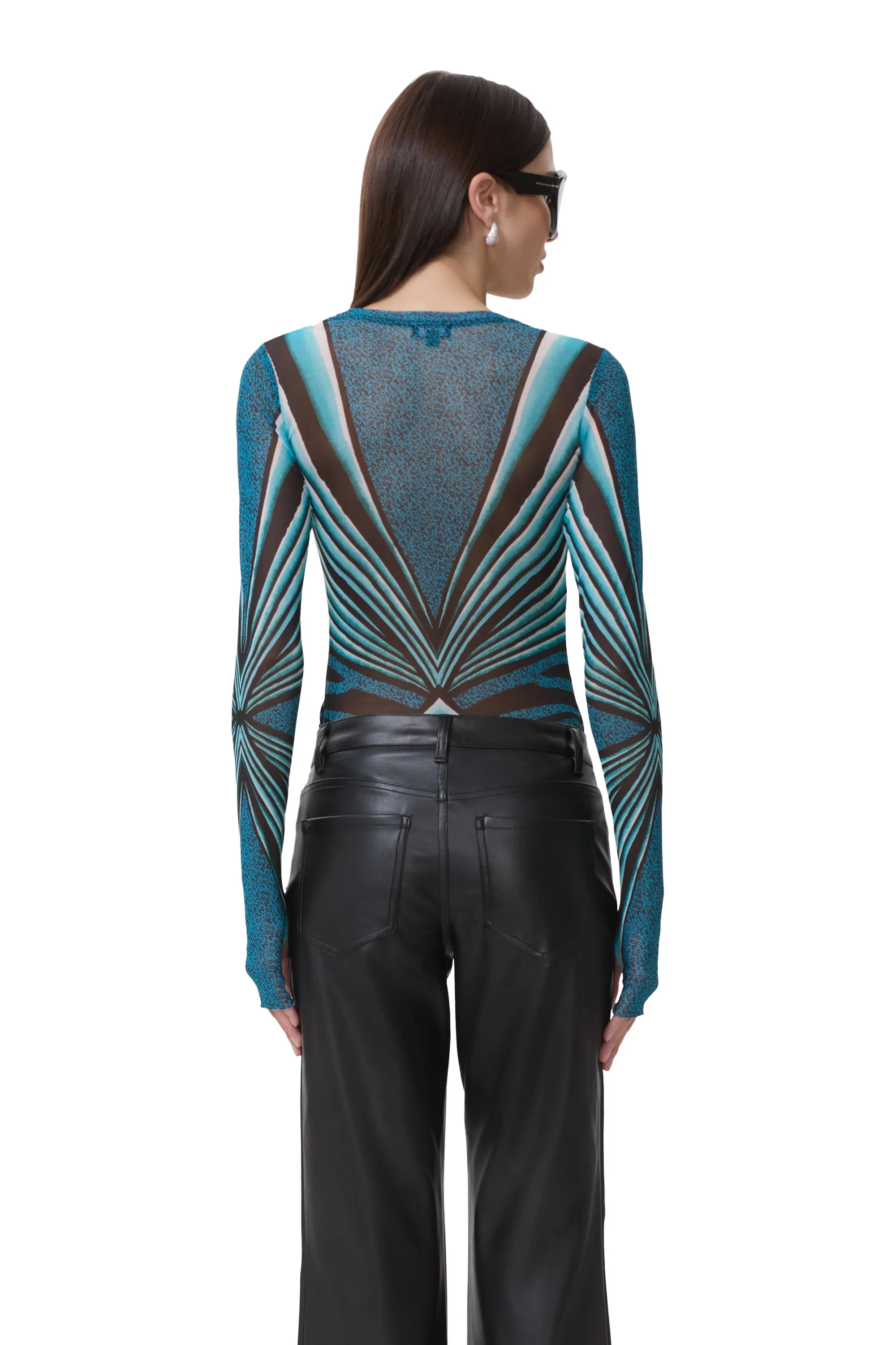 Kaylee Top - Aqua Animal sold by AFRM product image thumbnail 4