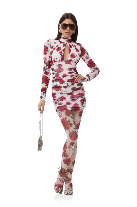 Eliya Dress - Ivory Painted Rose sold by AFRM