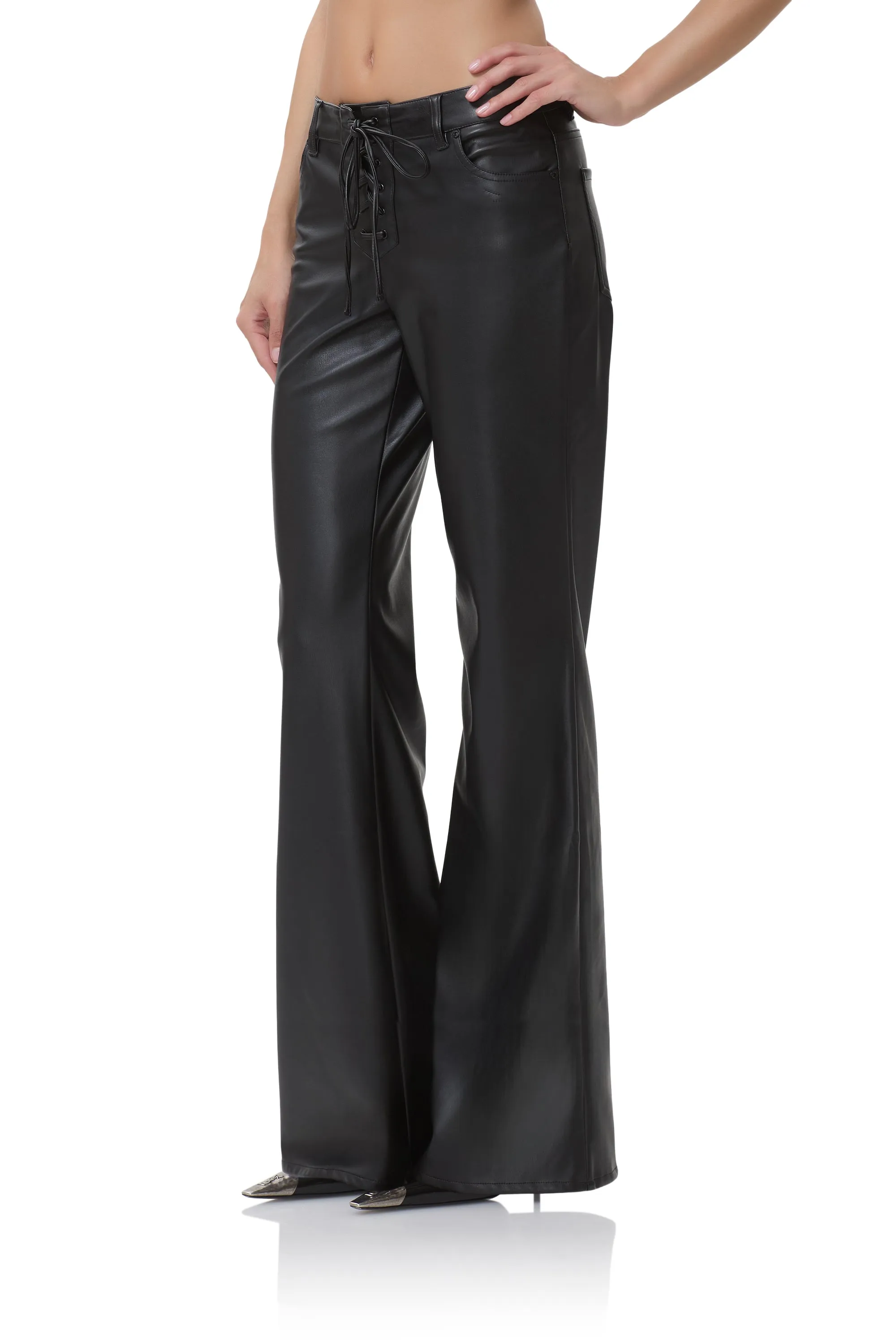 Dylan Low Rise Flare Pant - Noir sold by AFRM product image thumbnail 4