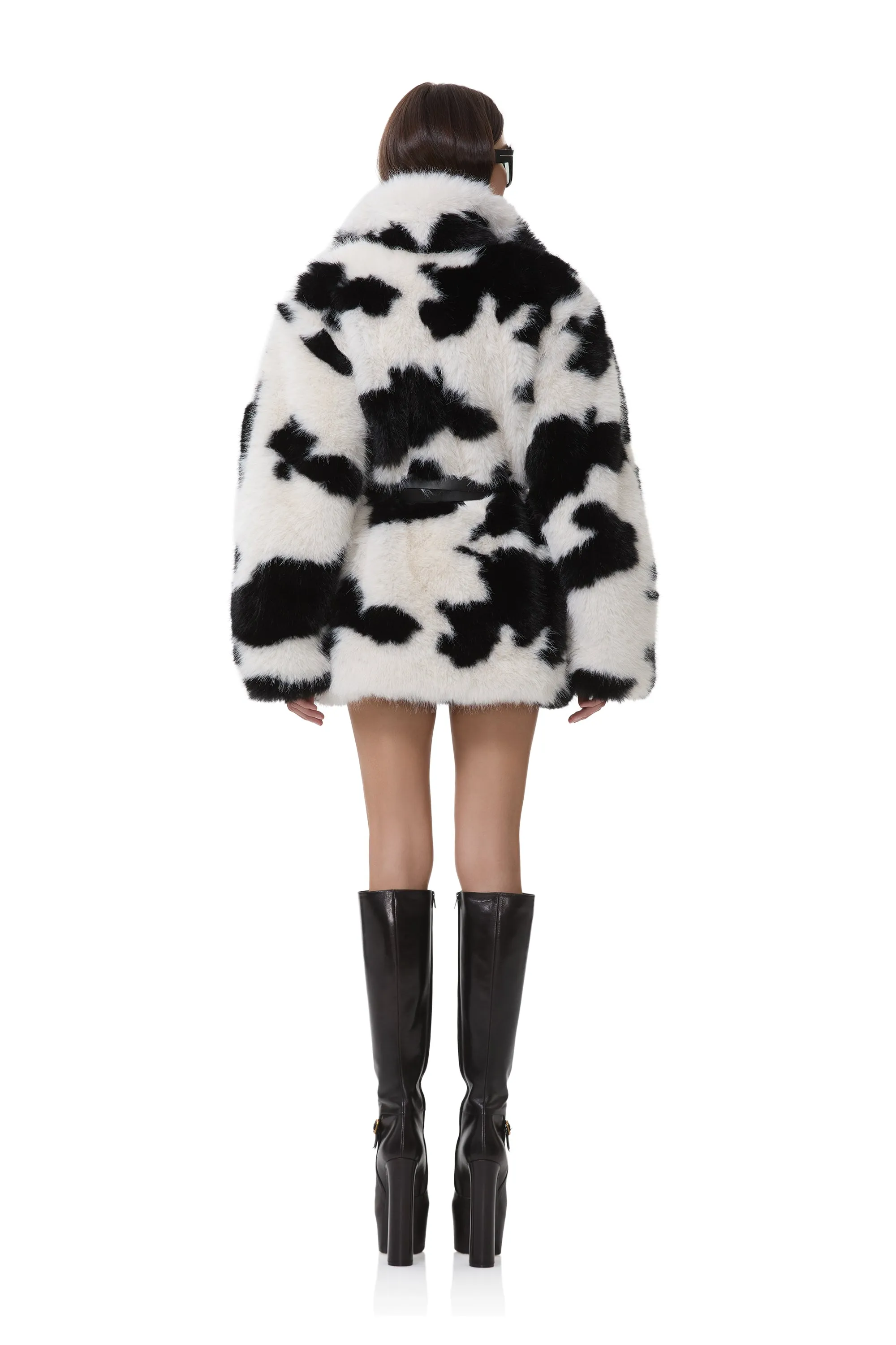 Livingston Fur Jacket - Cattle Print Fur sold by AFRM product image thumbnail 4