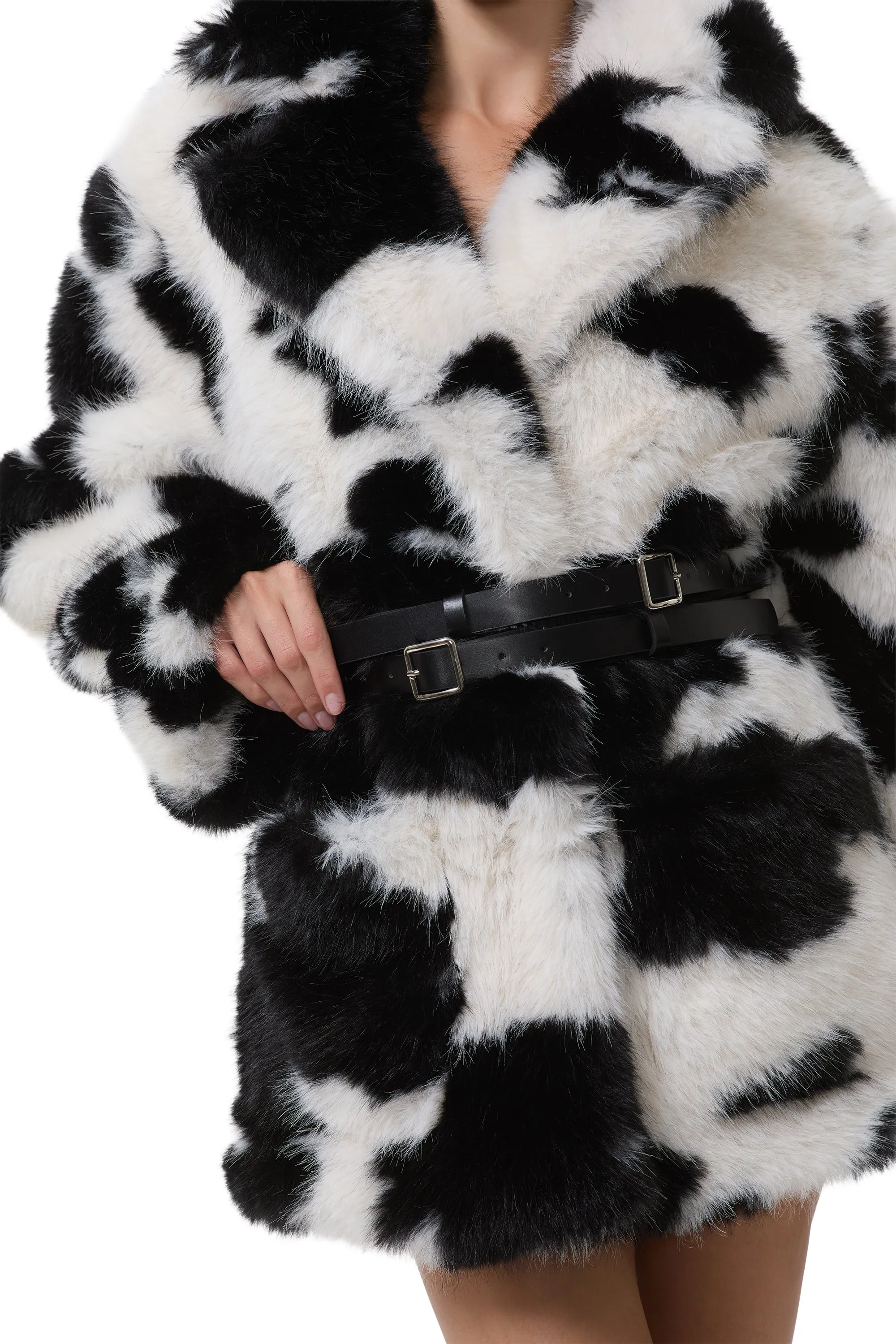 Livingston Fur Jacket - Cattle Print Fur sold by AFRM product image thumbnail 5